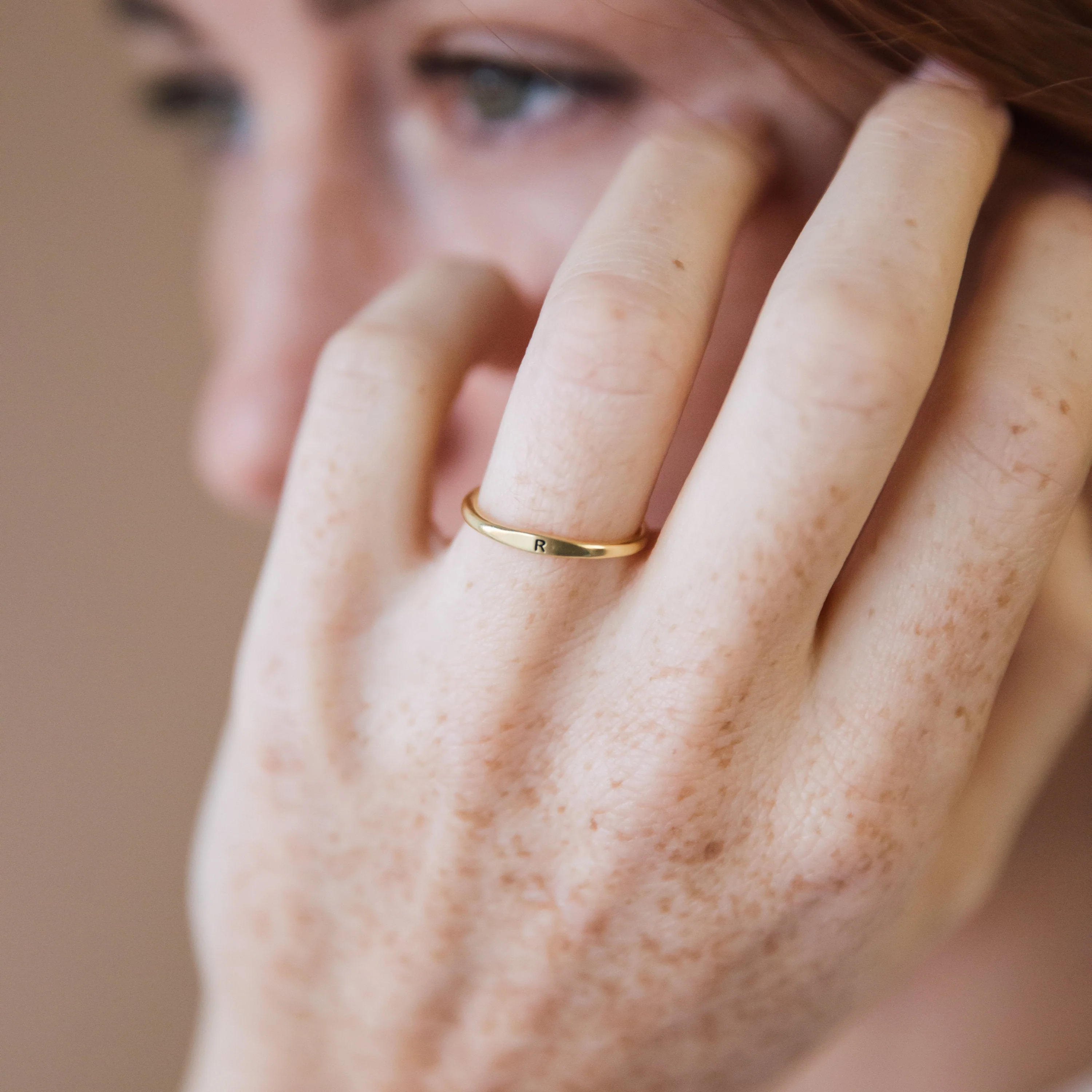 Skinny Initial Ring - Image 6
