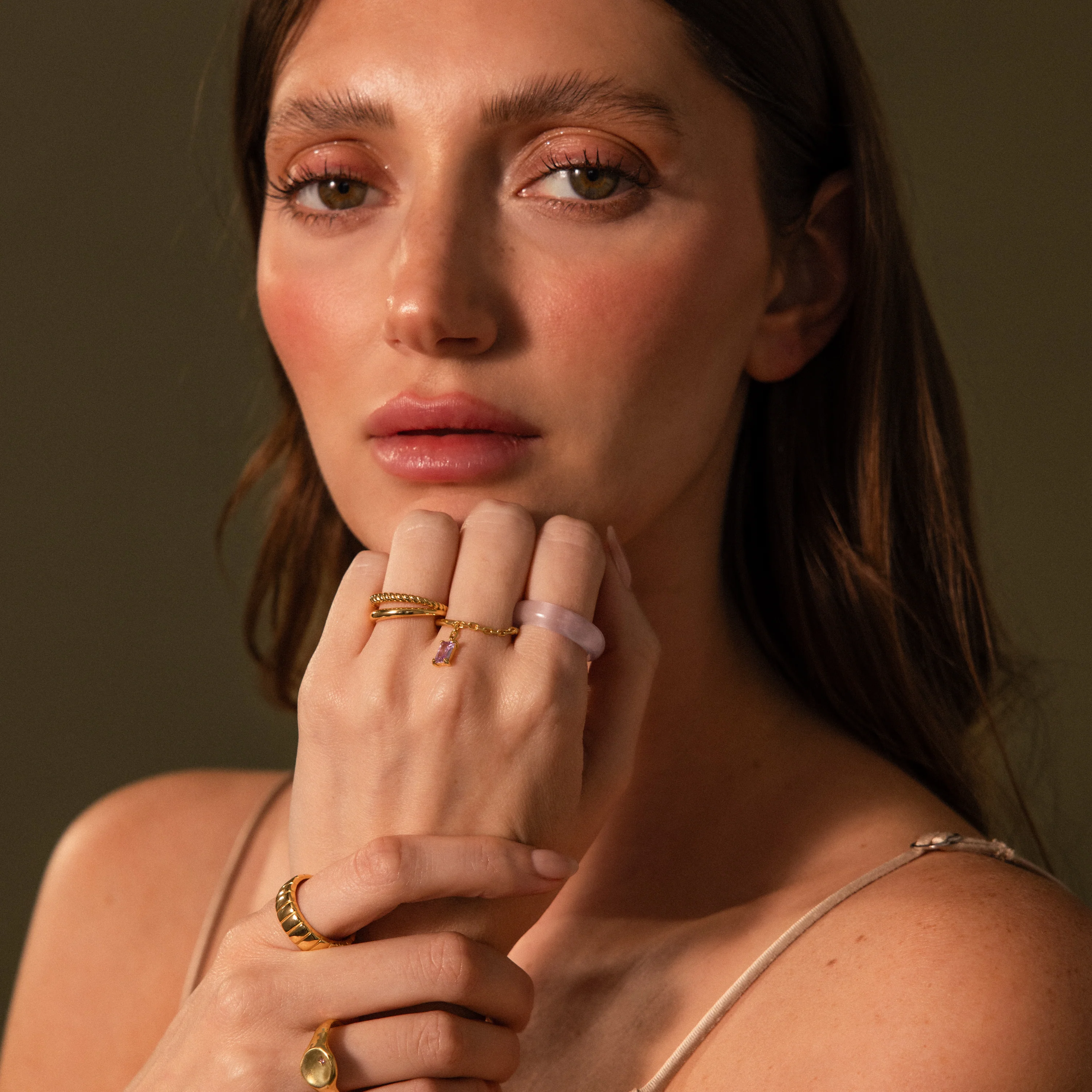 Skinny Lavender Jade Ring - Image 6