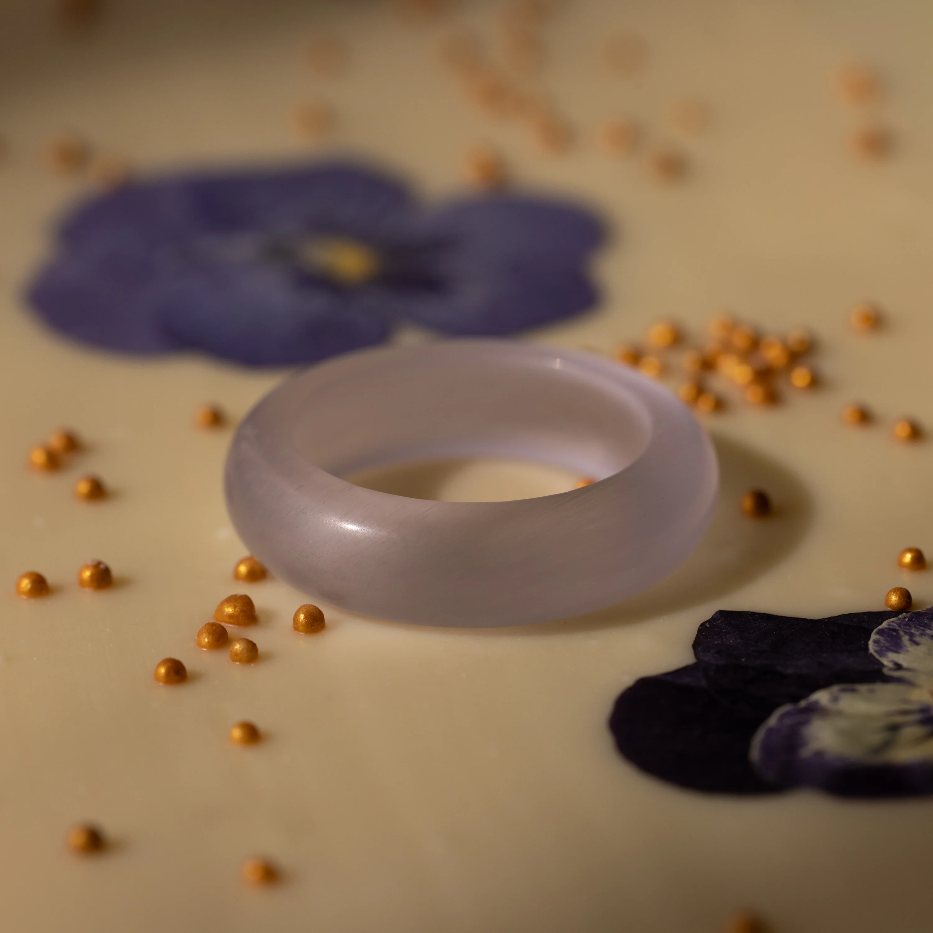 Skinny Lavender Jade Ring - Image 7