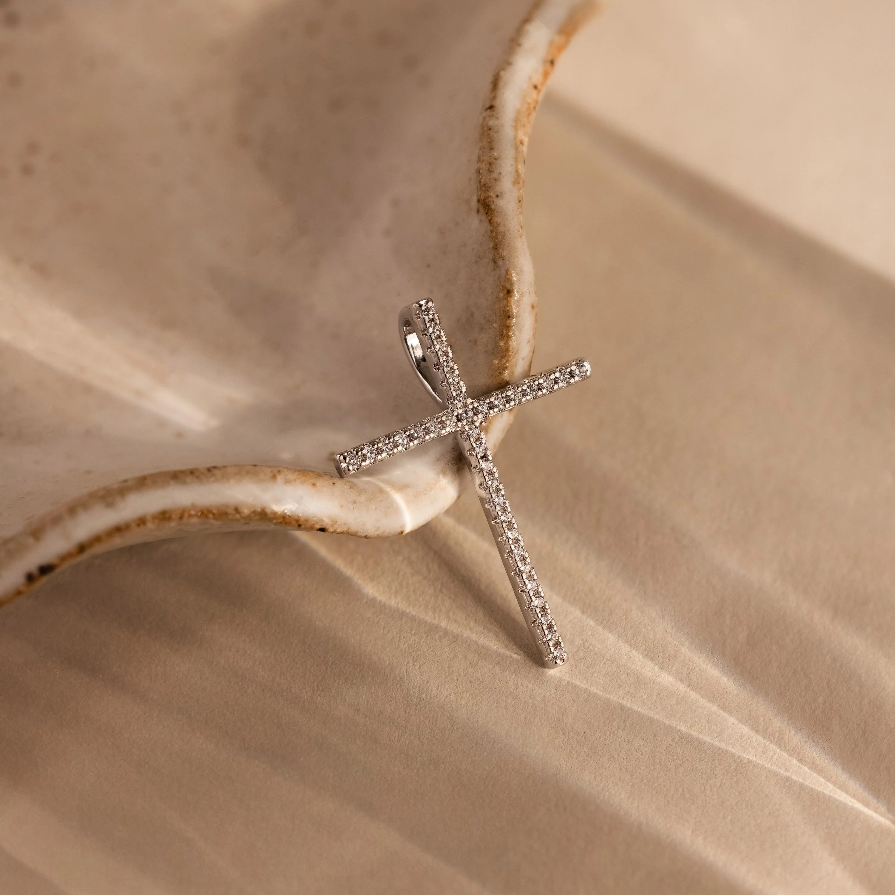 Skinny Pave Cross Charm - Image 2