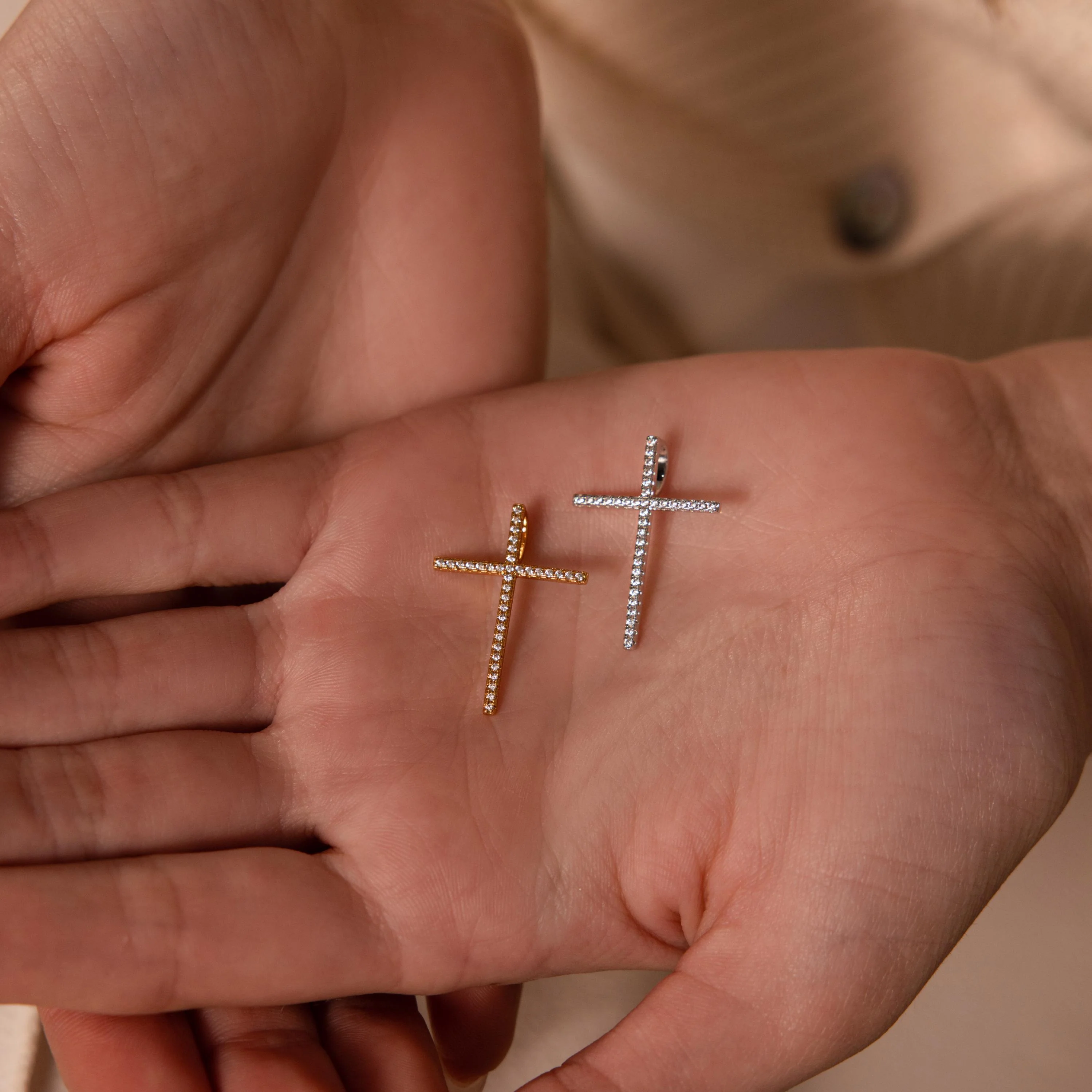 Skinny Pave Cross Charm - Image 5