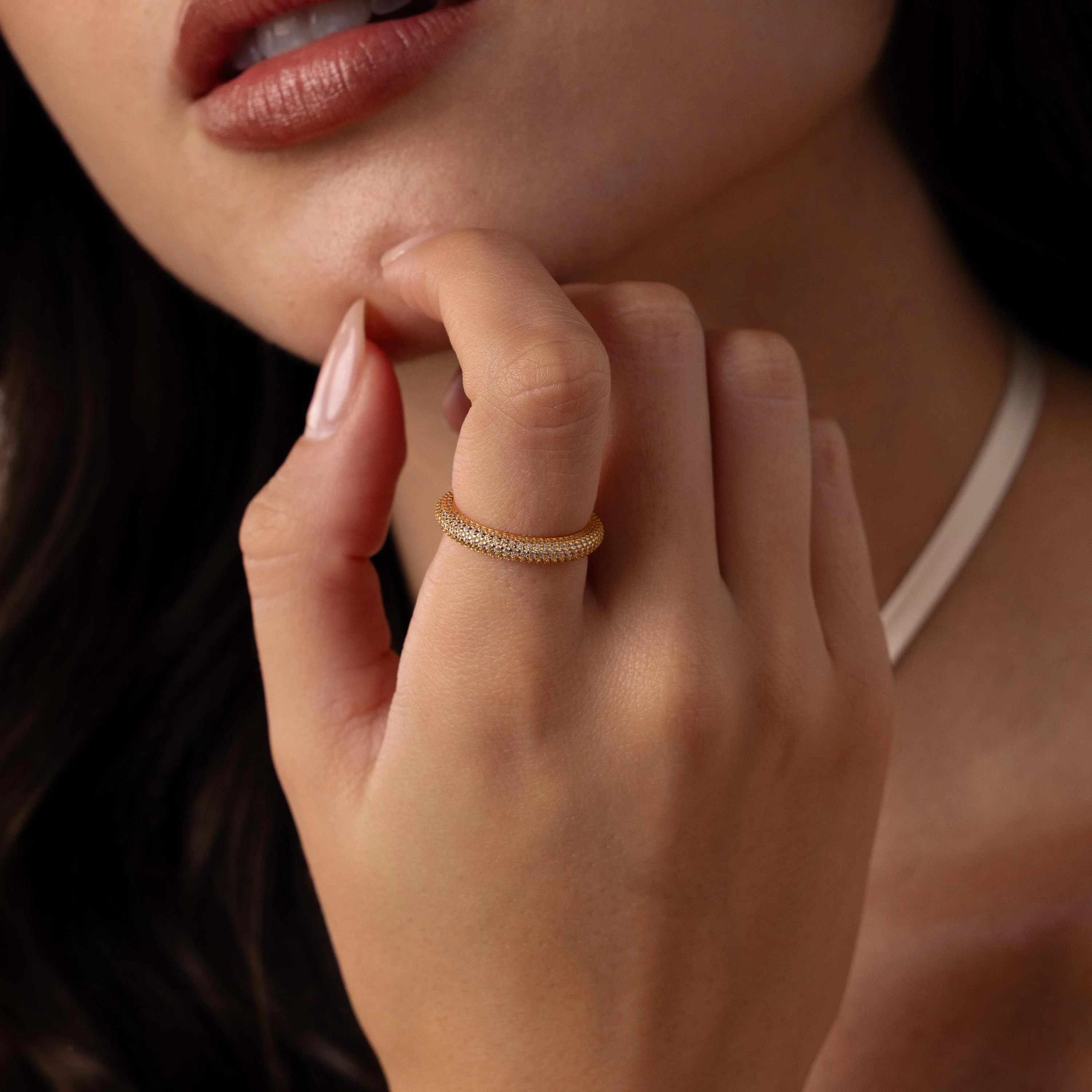 Skinny Pave Stacking Ring - Image 2