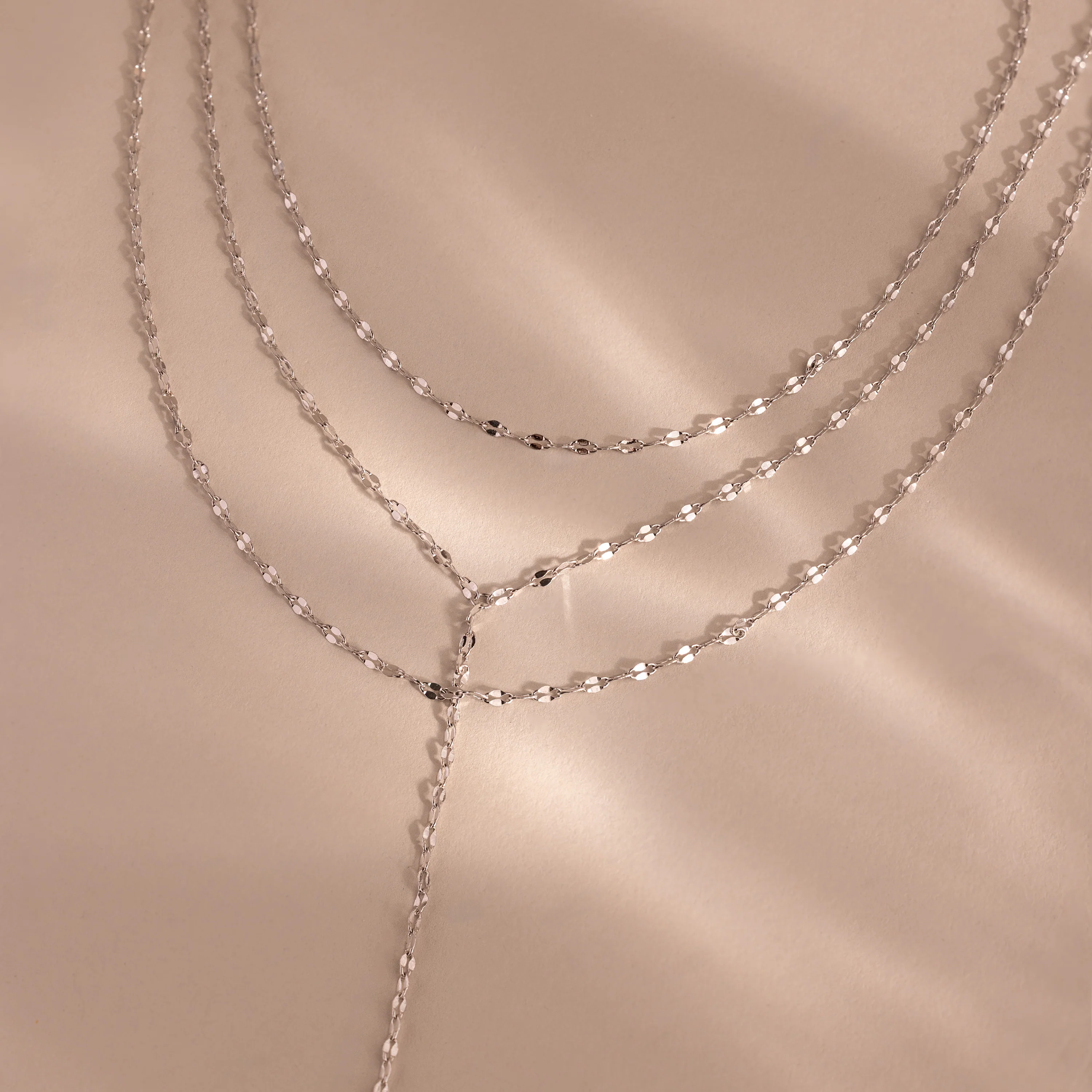 Sparkling Layered Lariat Necklace - Image 4