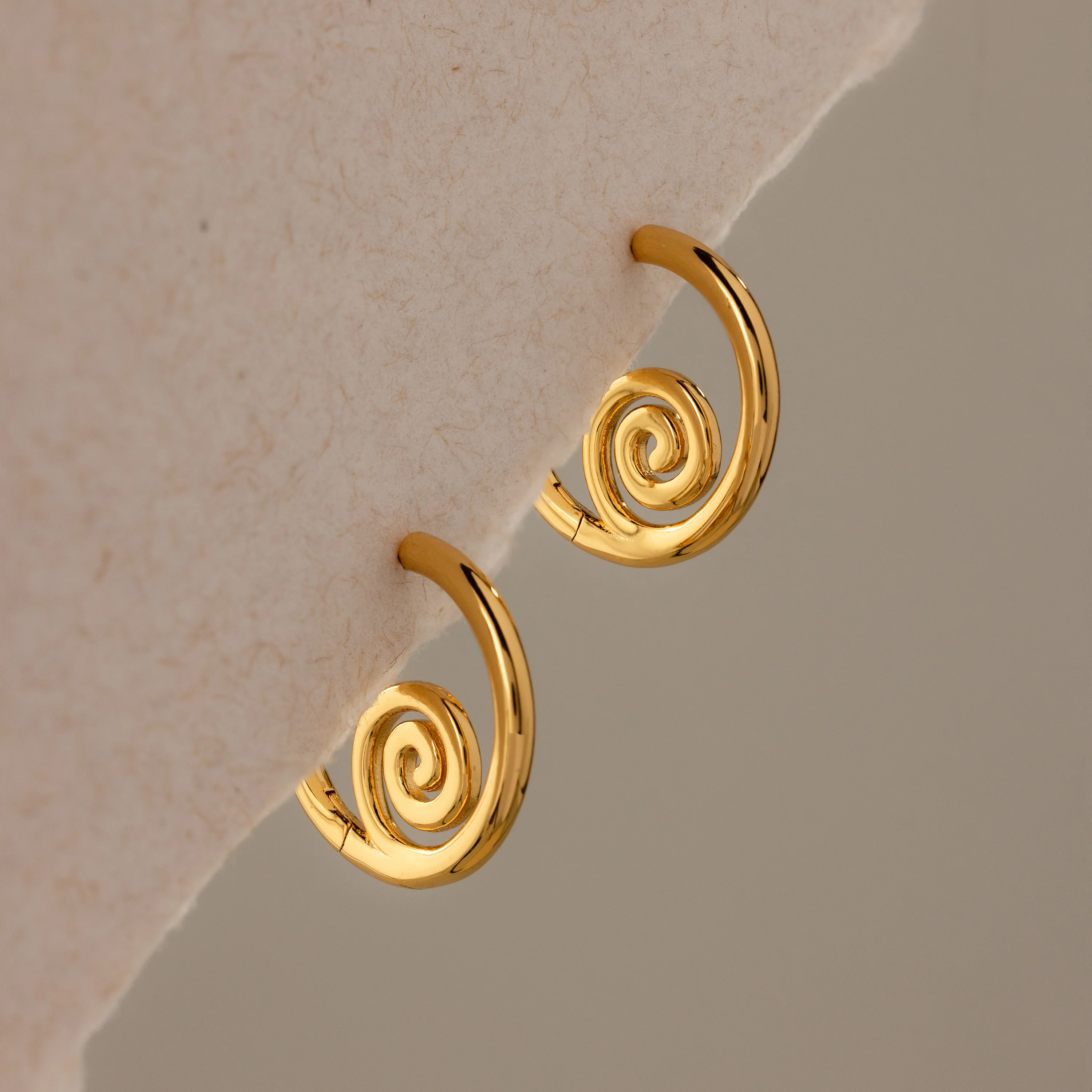 Spiral Swirl Hoops in 18K Gold - Image 3