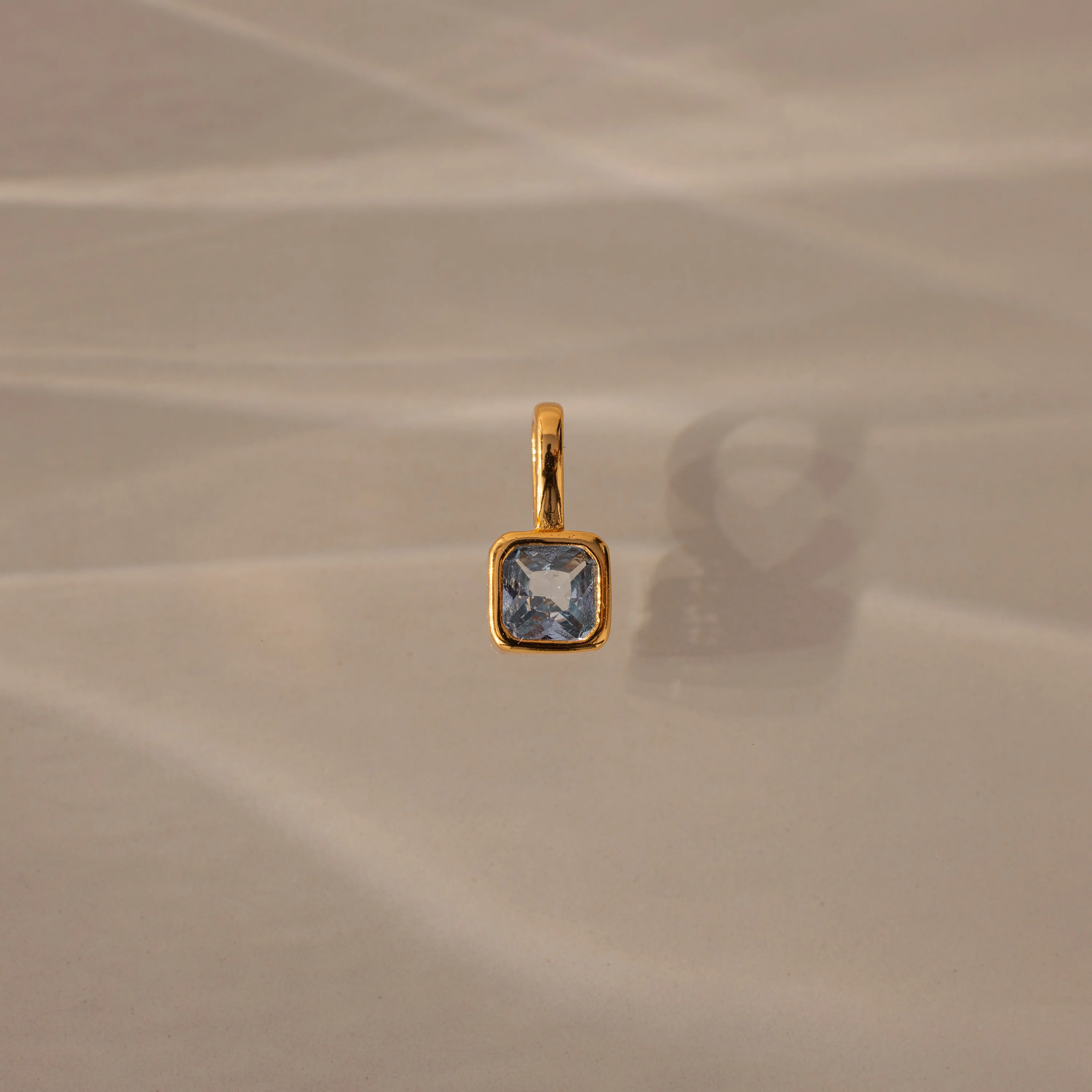 Square Bezel Aquamarine Charm