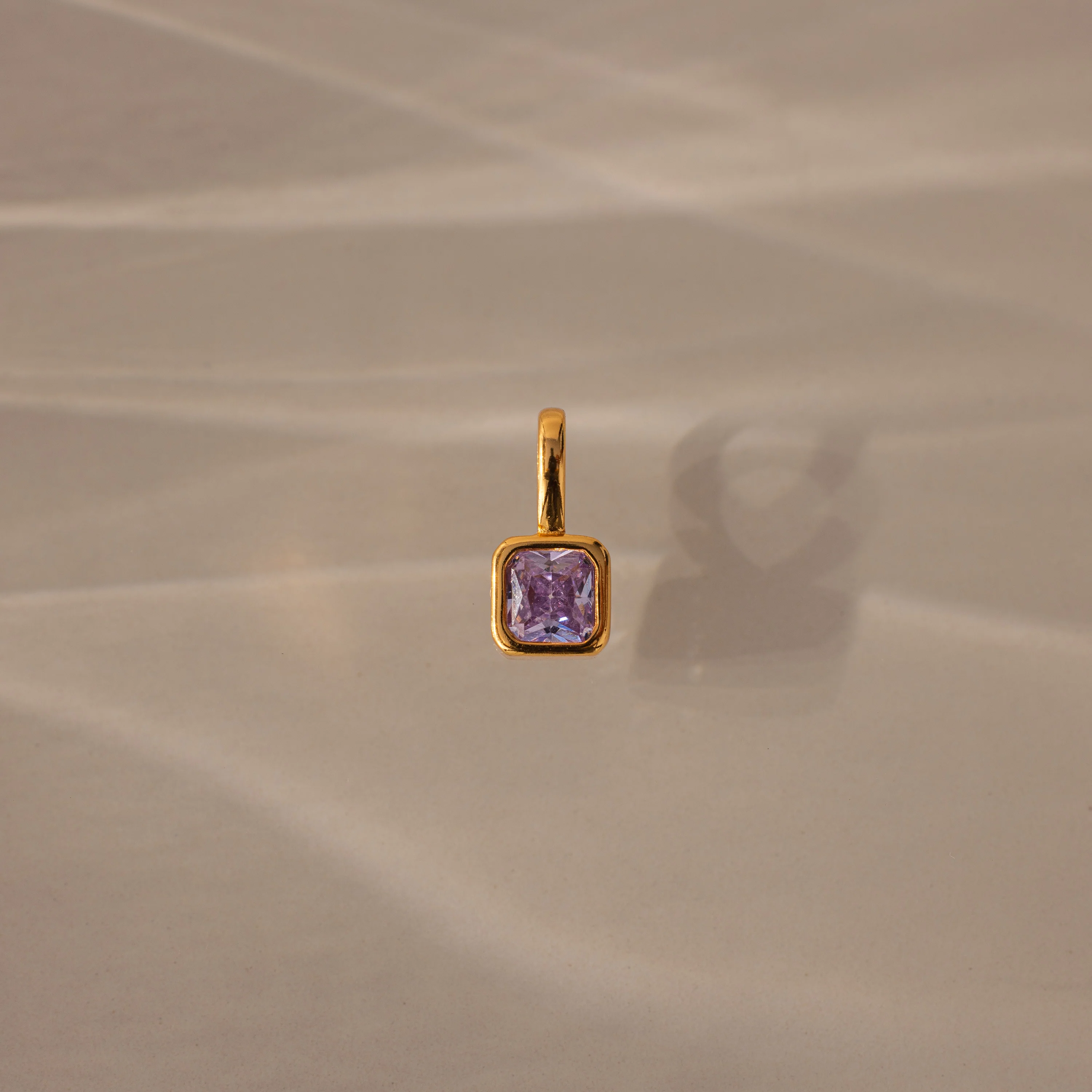 Square Bezel Birthstone Charm