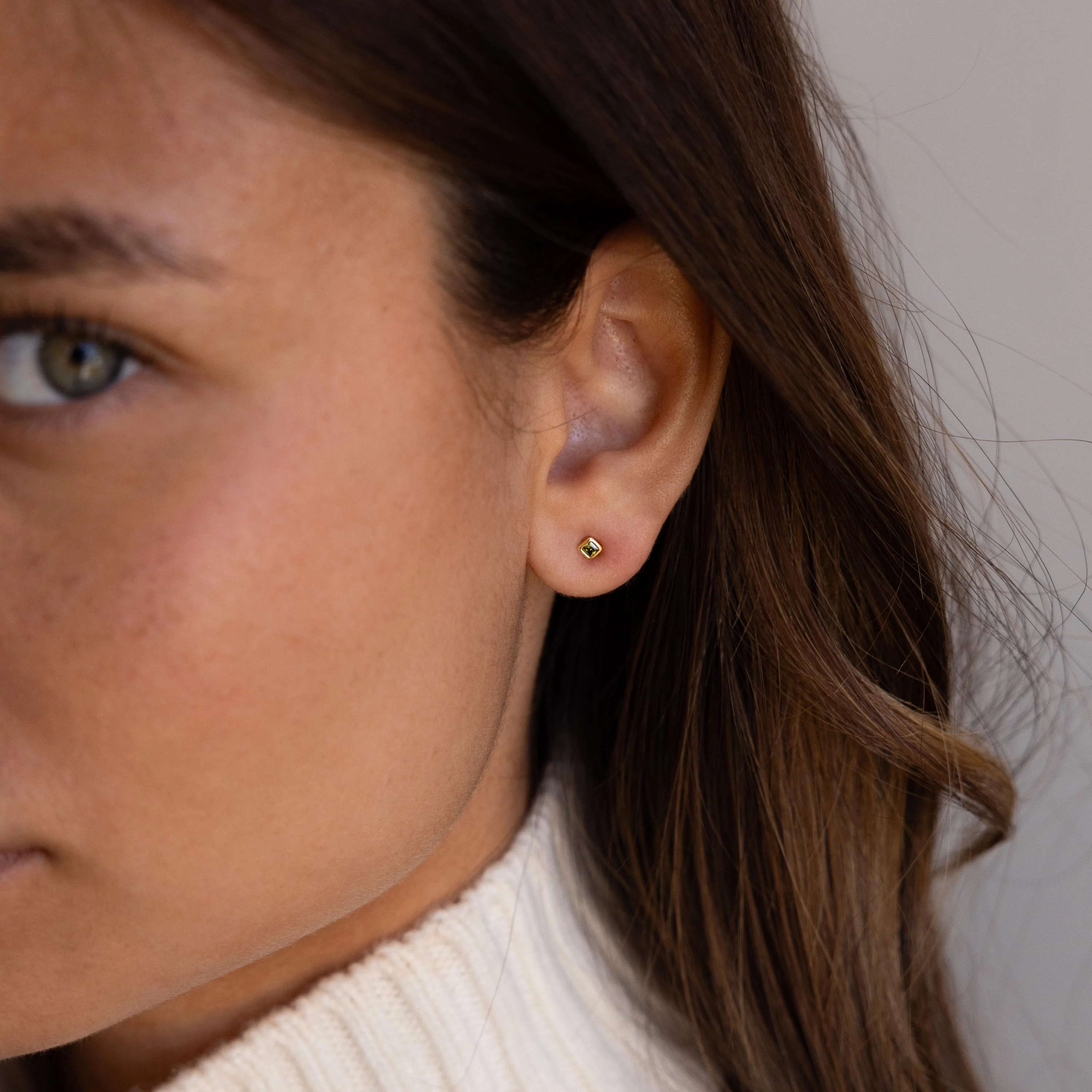 Square Bezel Birthstone Flatback Studs - Image 4