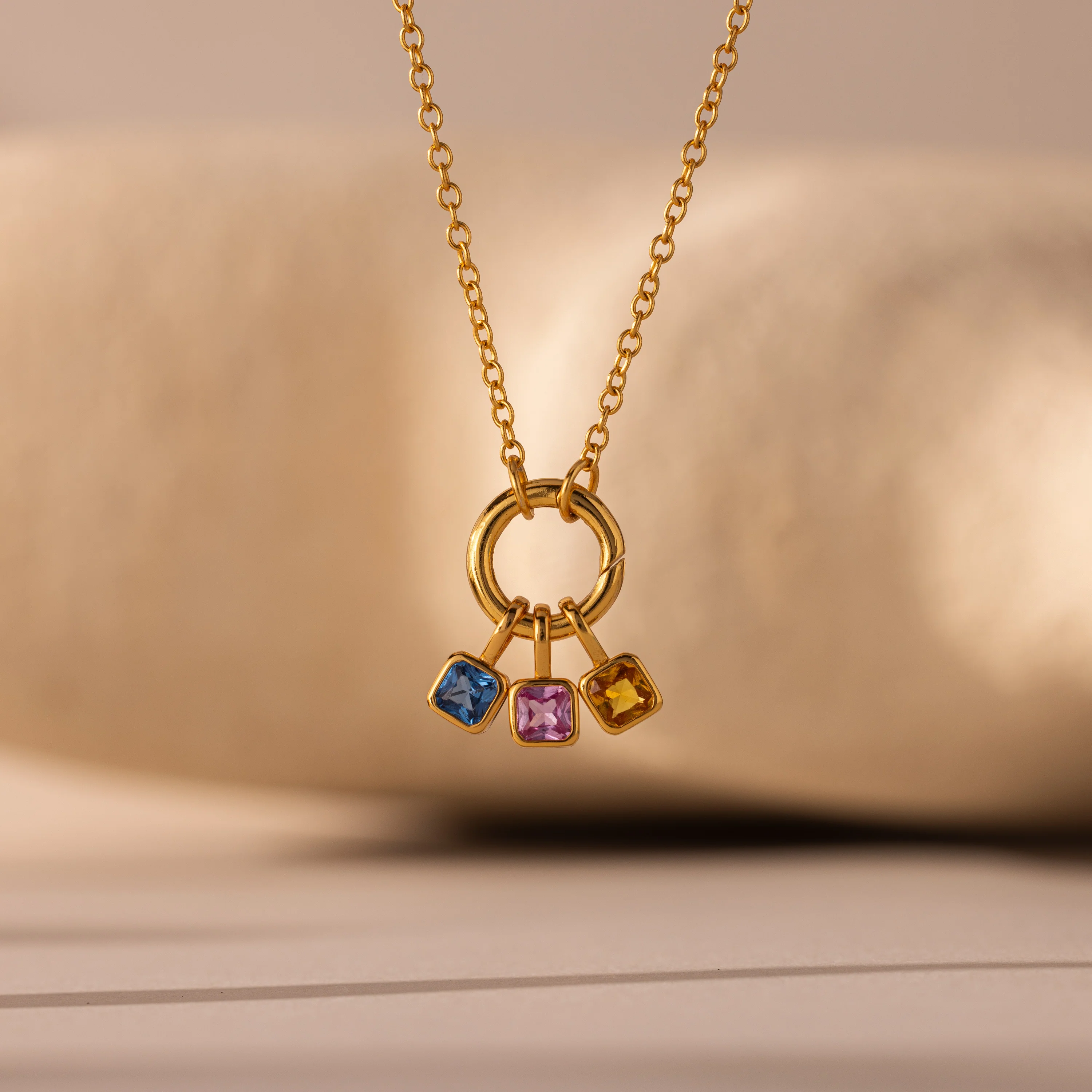 Square Bezel Emerald Charm - Image 3
