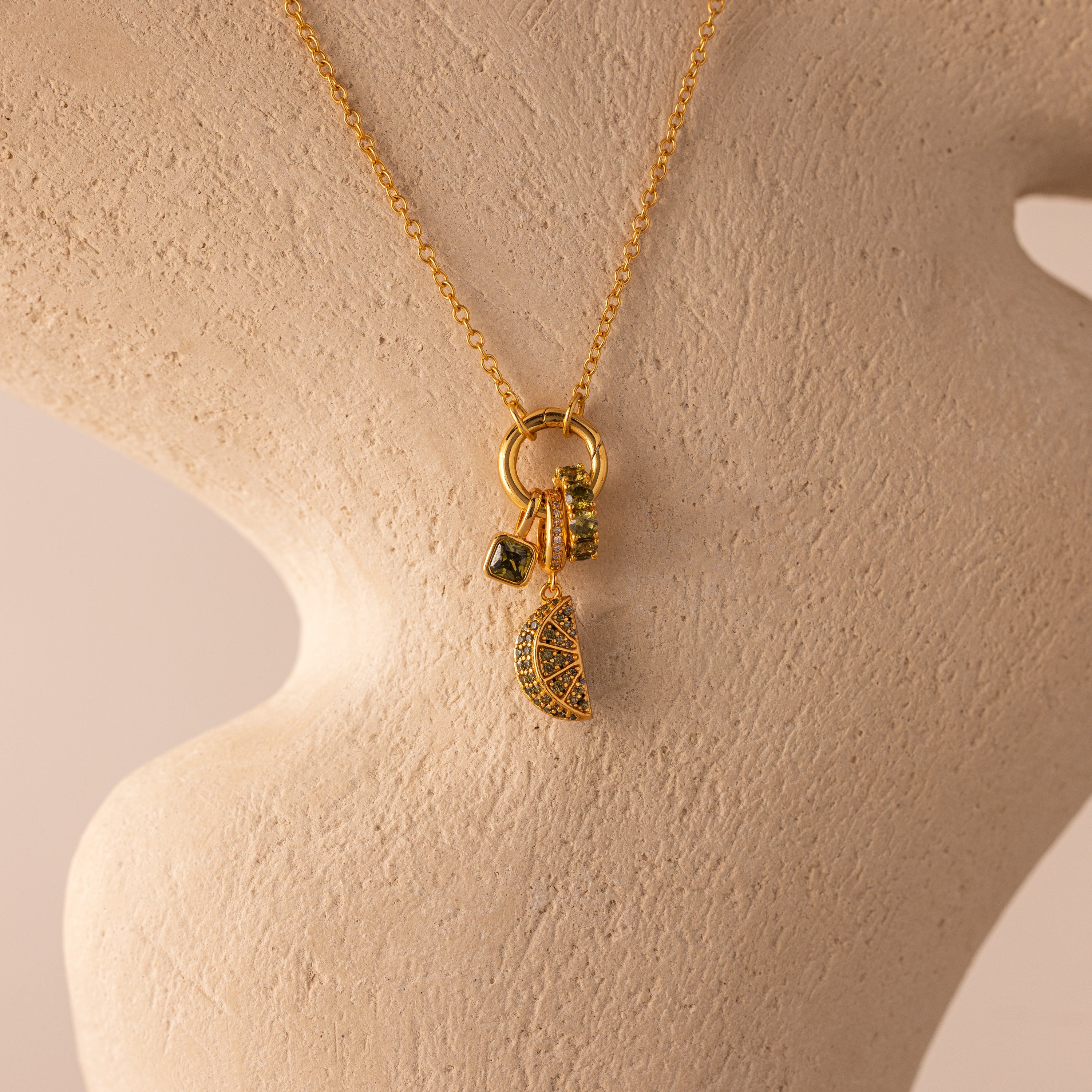 Square Bezel Peridot Charm - Image 3