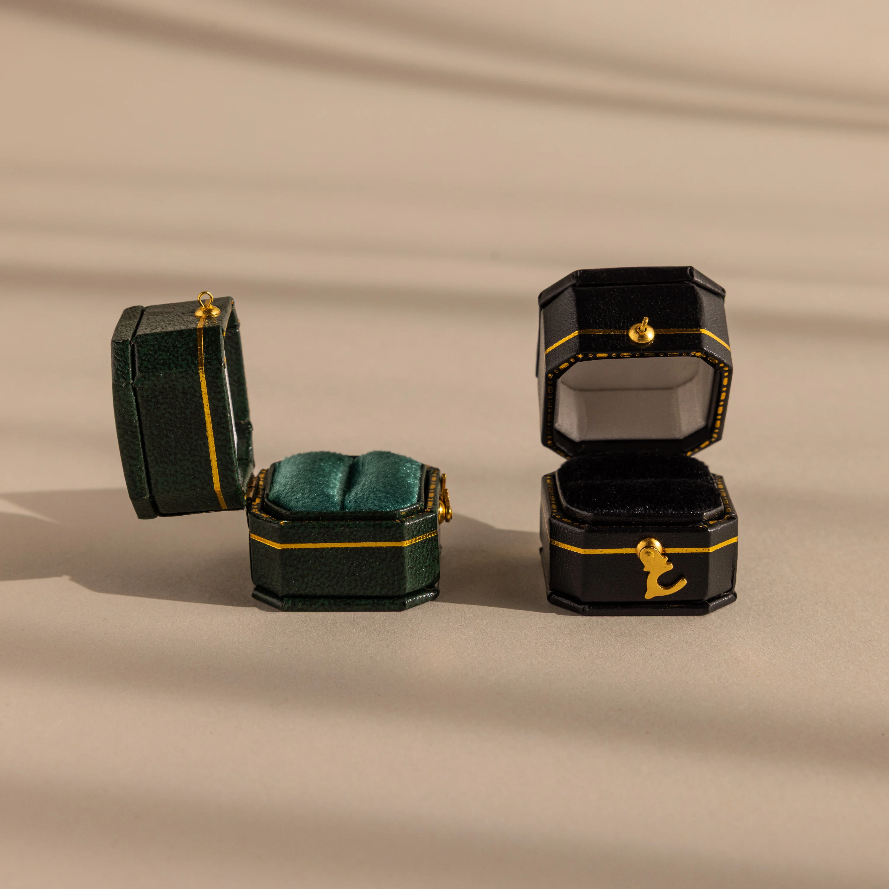 Square Leather Ring Box - Image 8