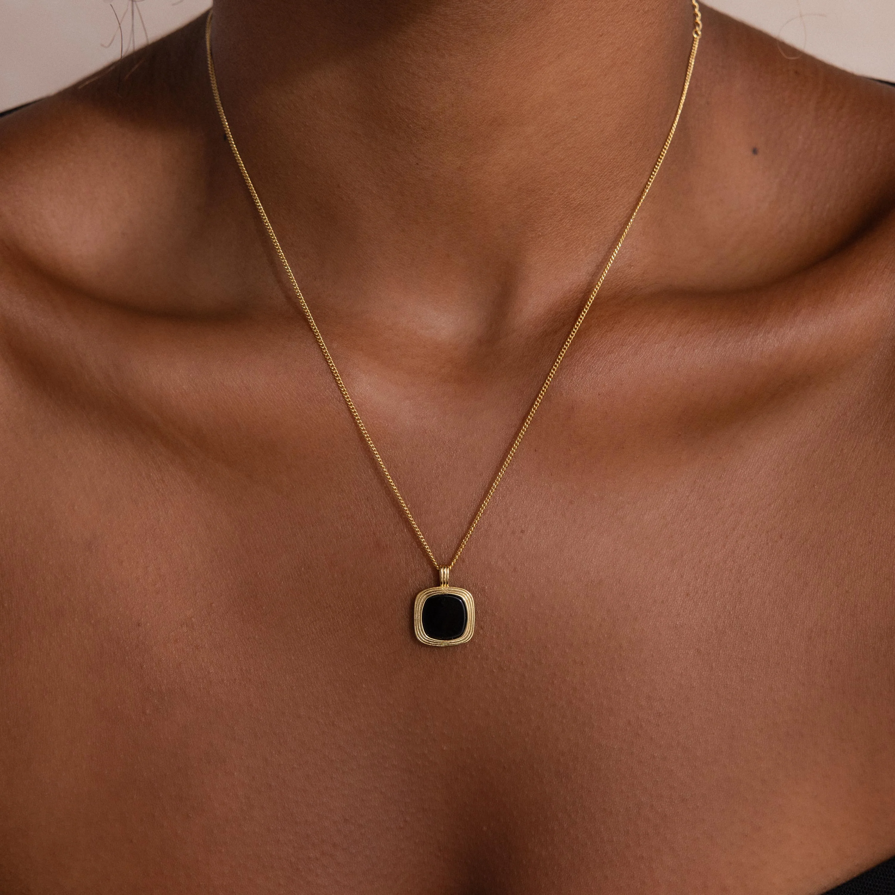 Square Onyx Necklace - Image 2