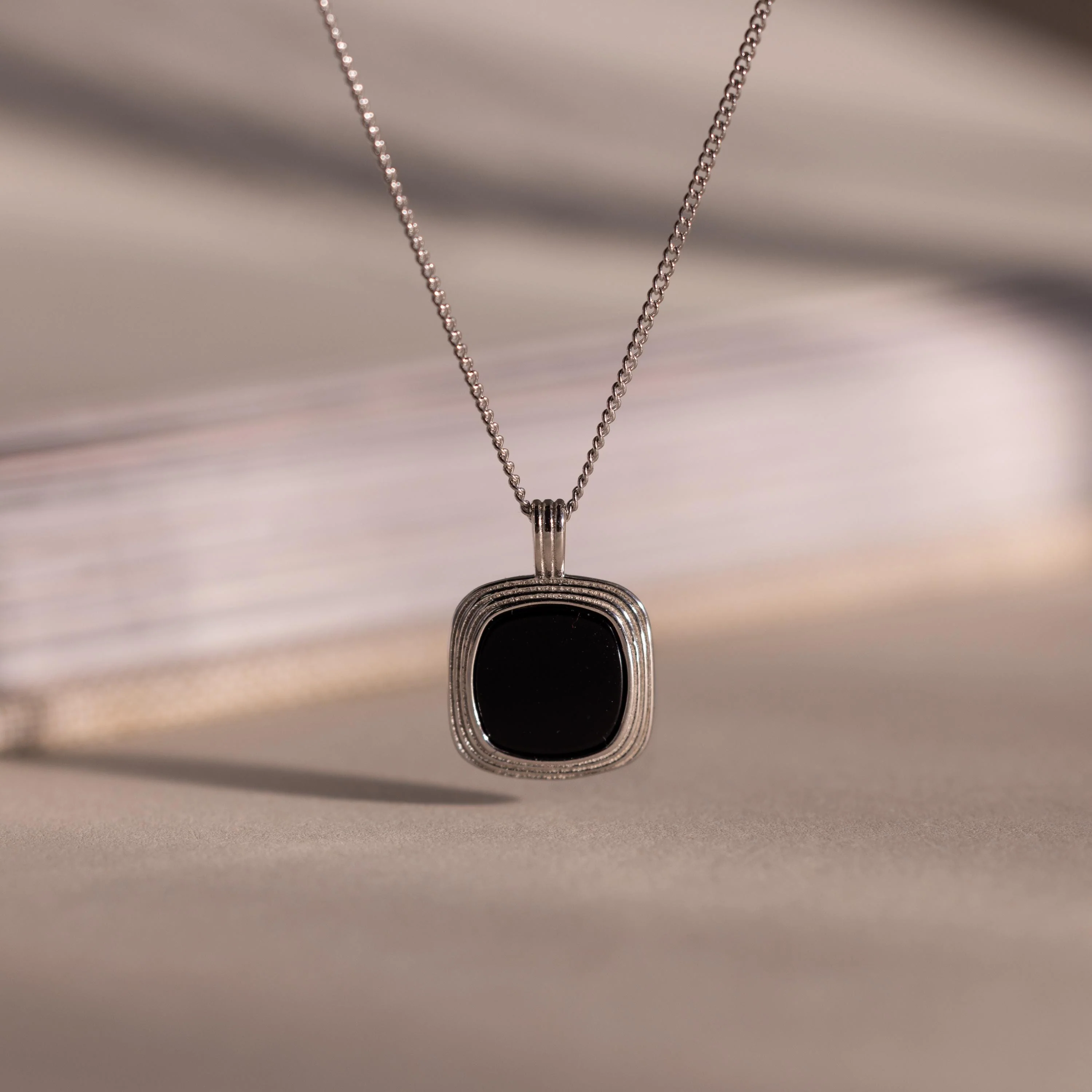 Square Onyx Necklace - Image 5