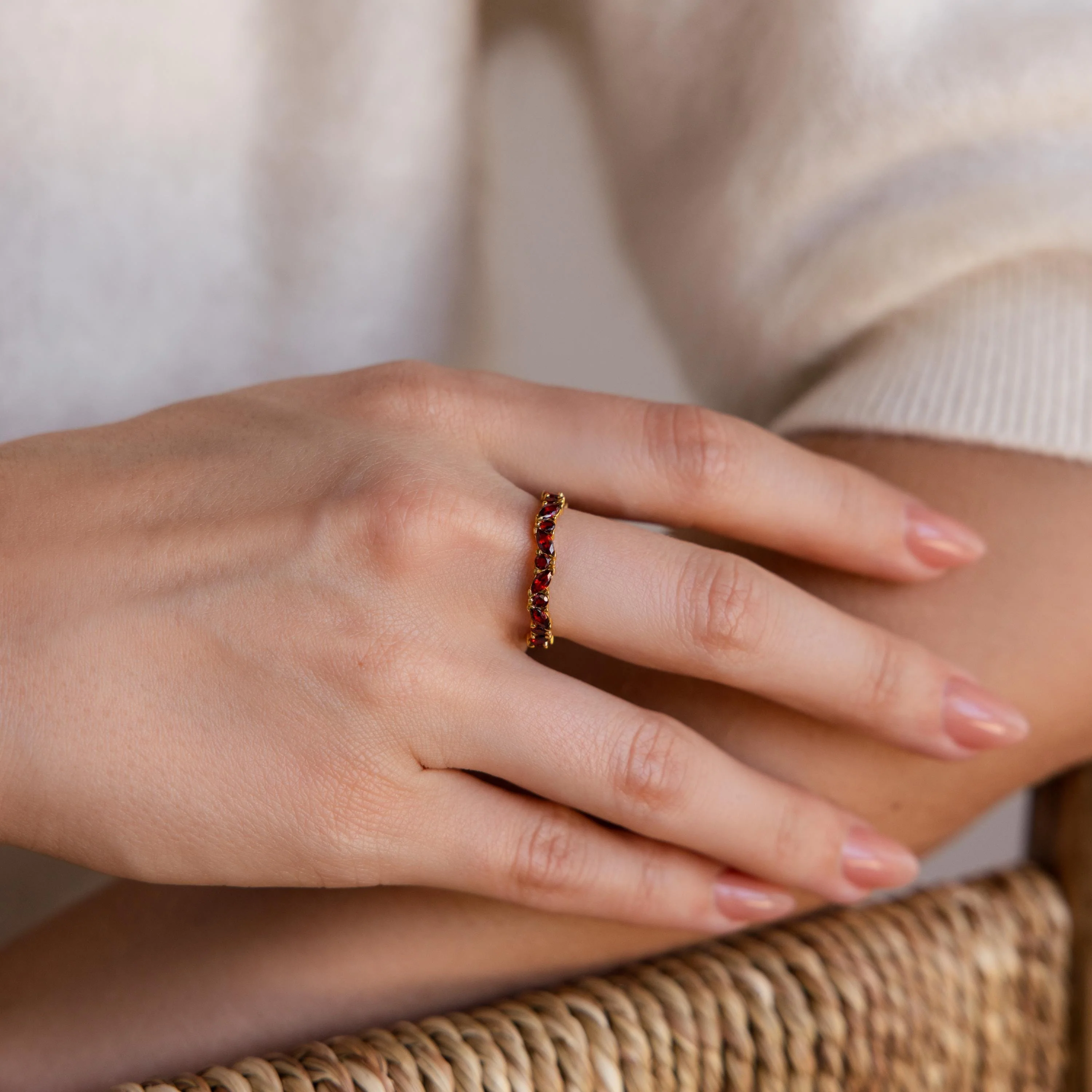 Staggered Marquise Emerald Ring - Image 2