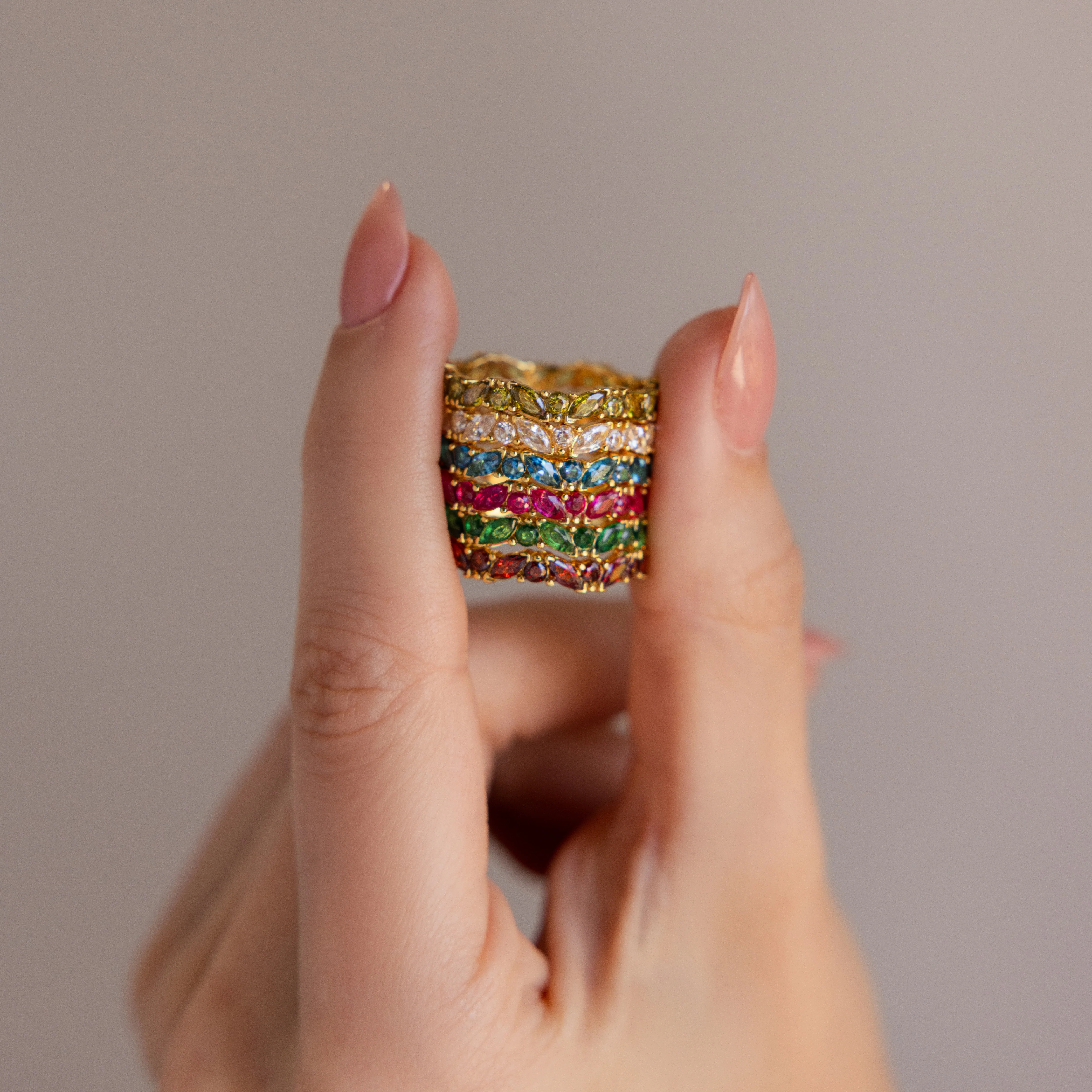 Staggered Marquise Emerald Ring - Image 4