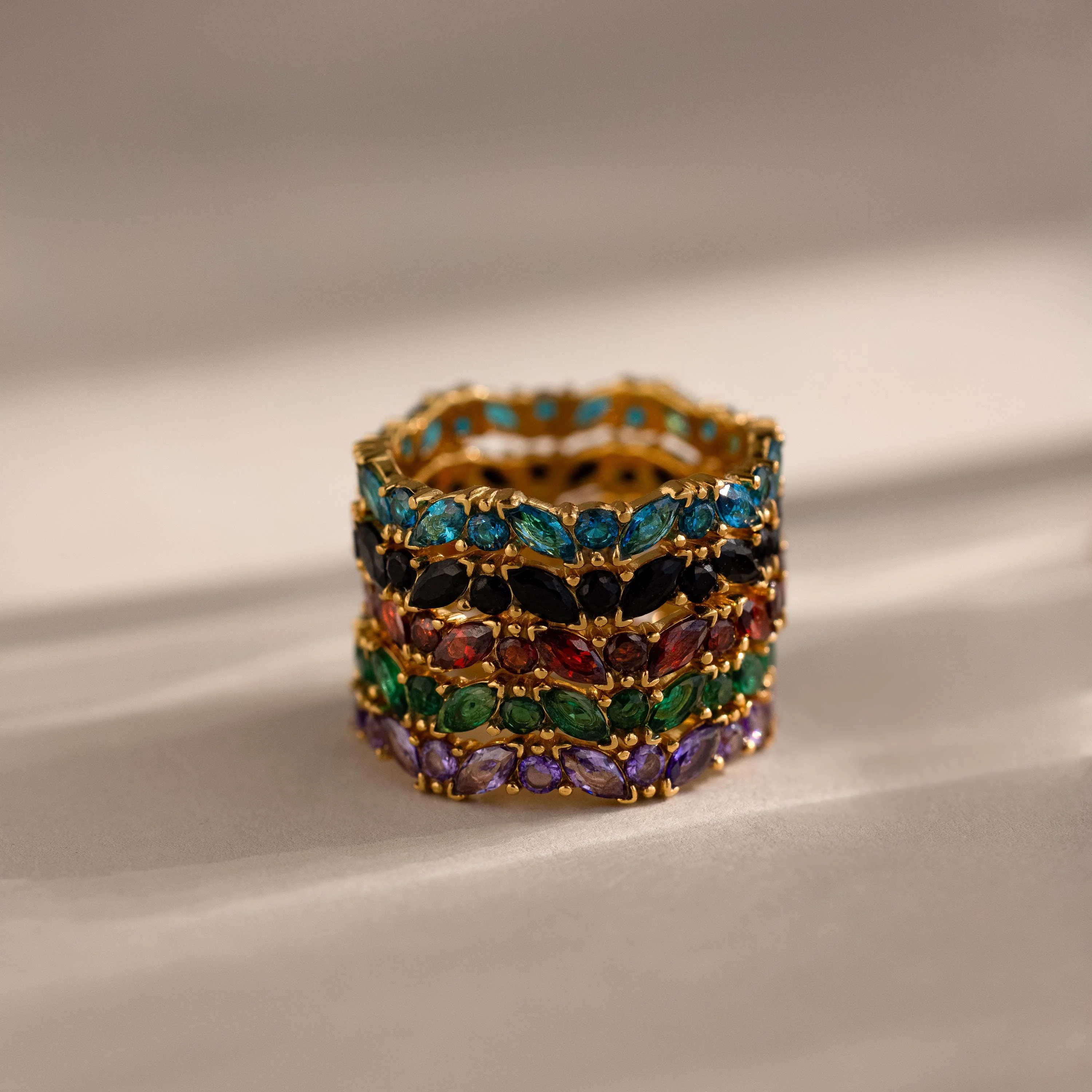 Staggered Marquise Emerald Ring - Image 7