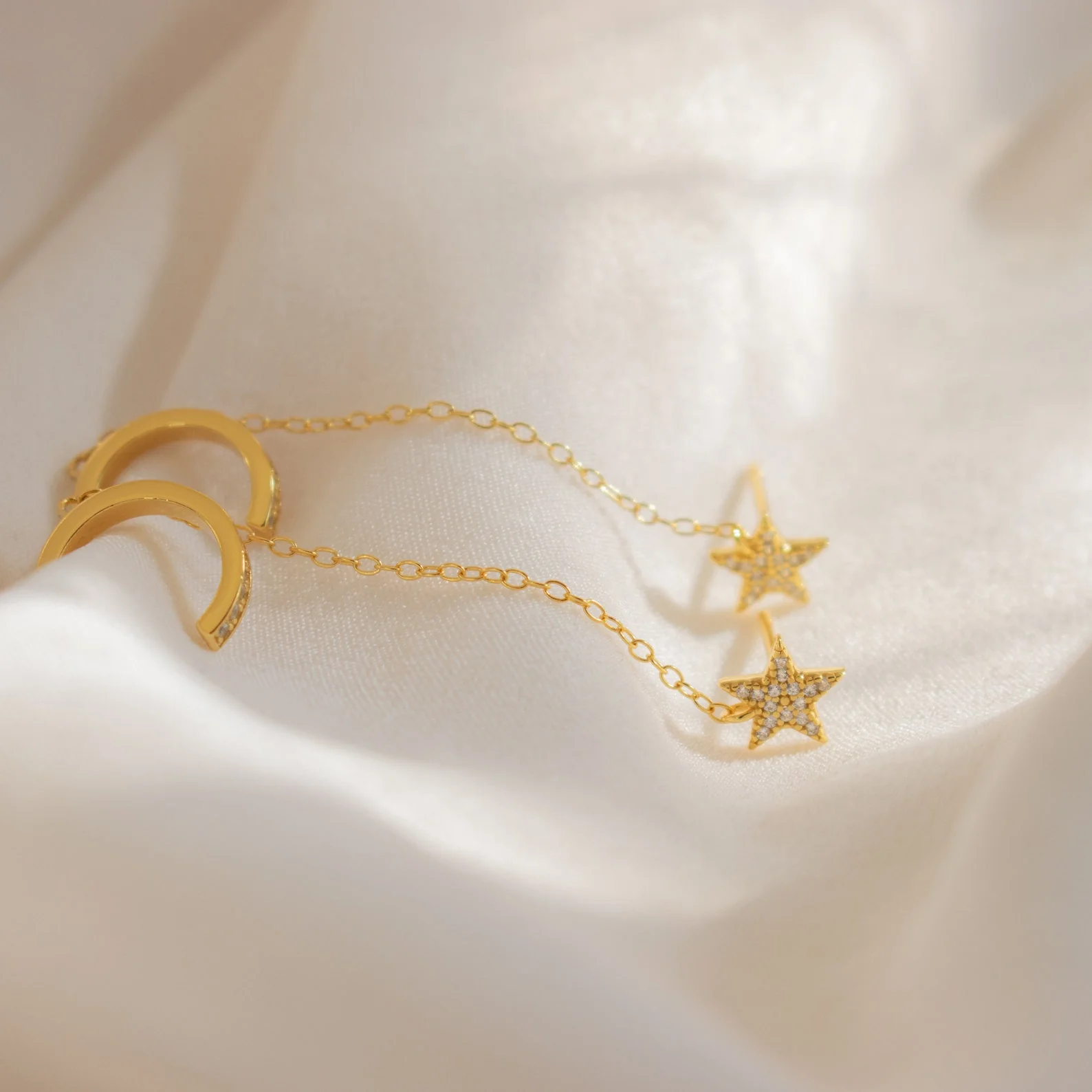 Star Pave Chain Ear Cuffs - Image 6