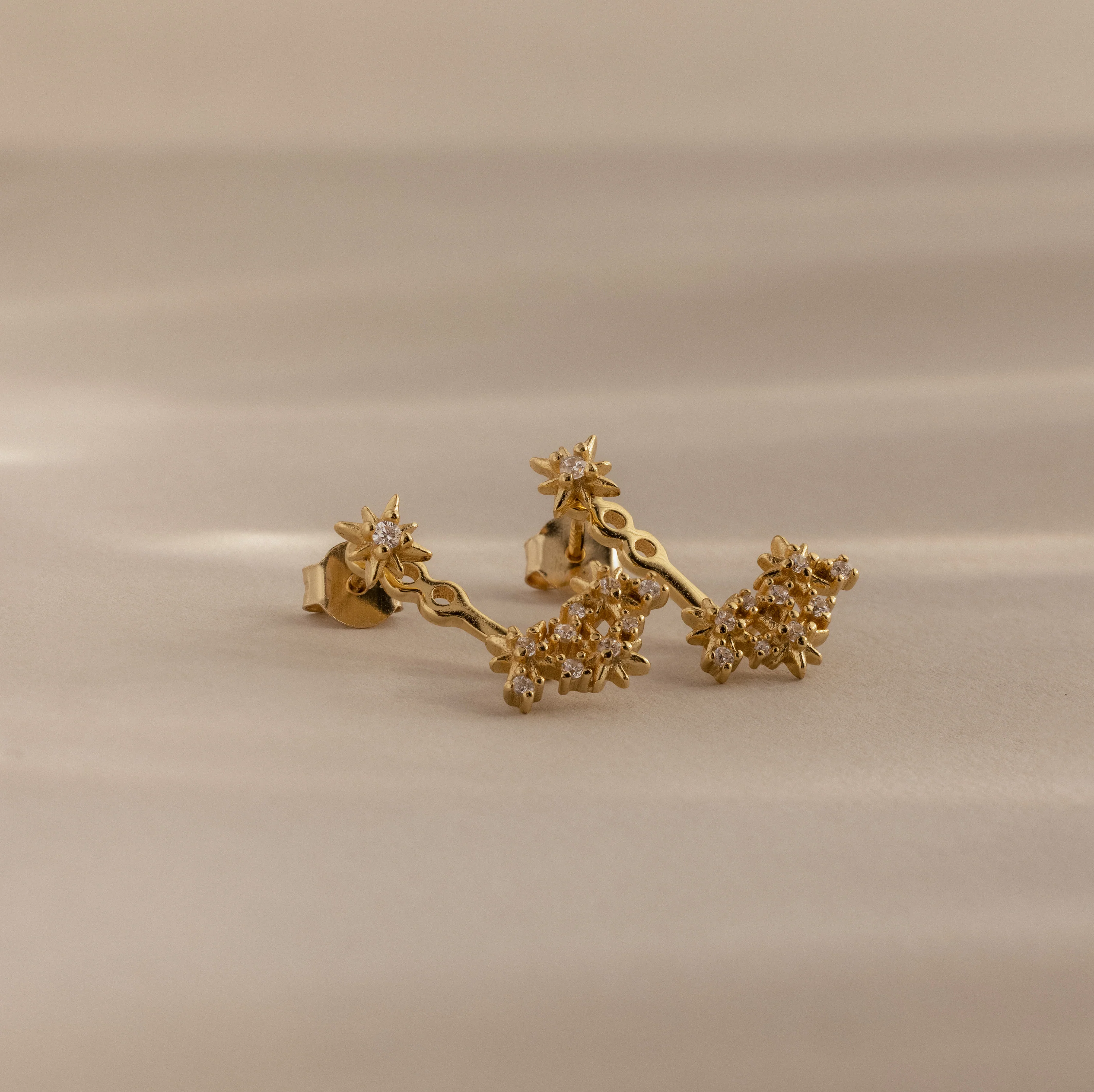 Starburst Cluster Ear Jackets in 18K Gold - Image 7