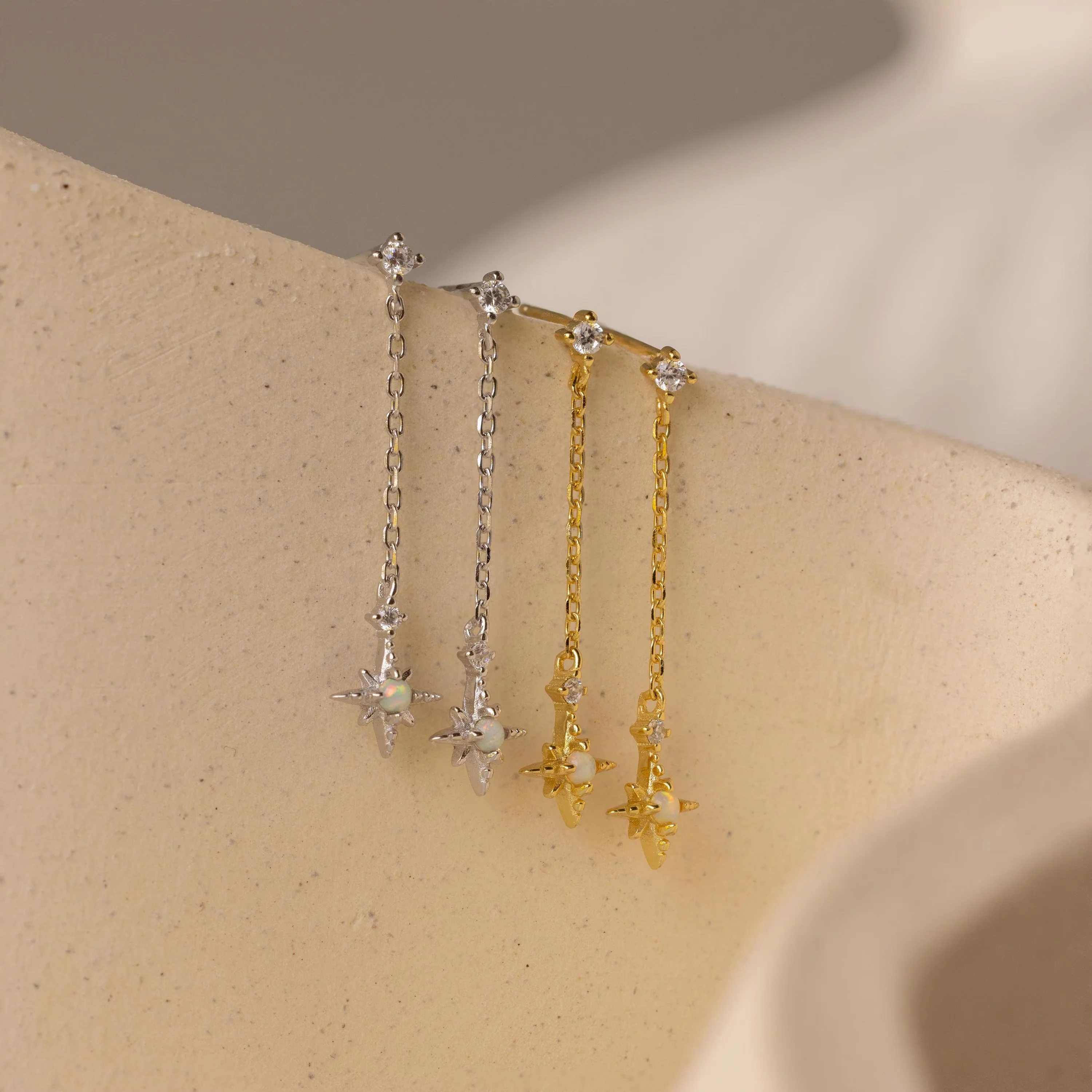 Starburst Drop Studs in Silver - Image 3