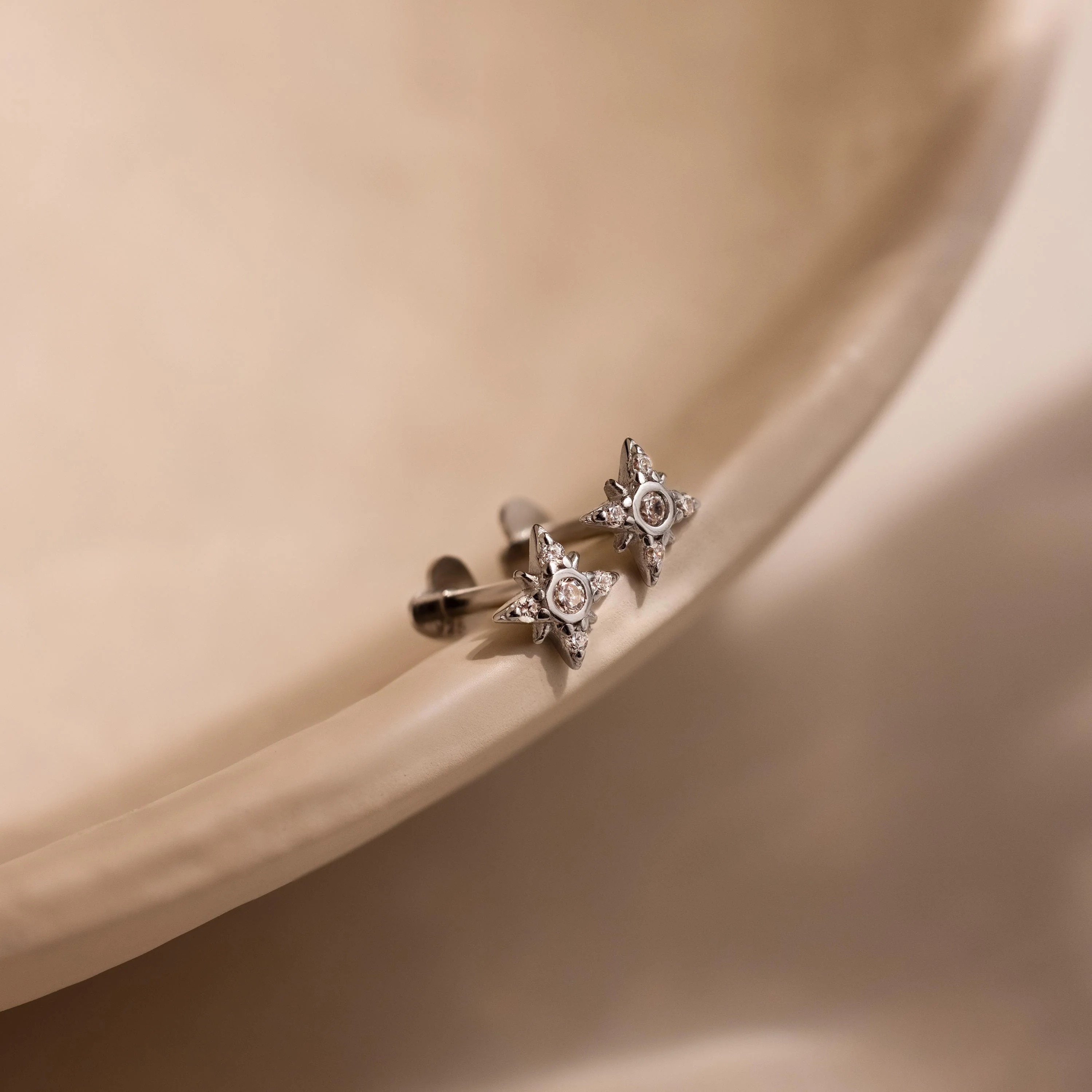 Starburst Flat Back Studs in Silver