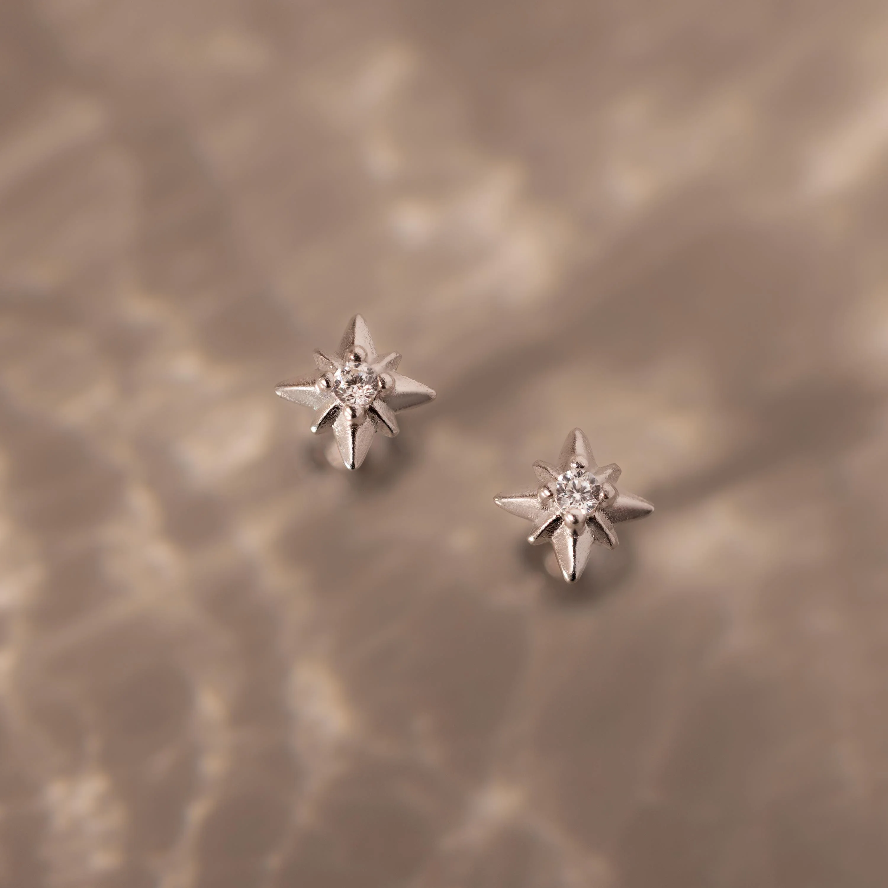 Starlight Flatback Studs in Silver - Image 3