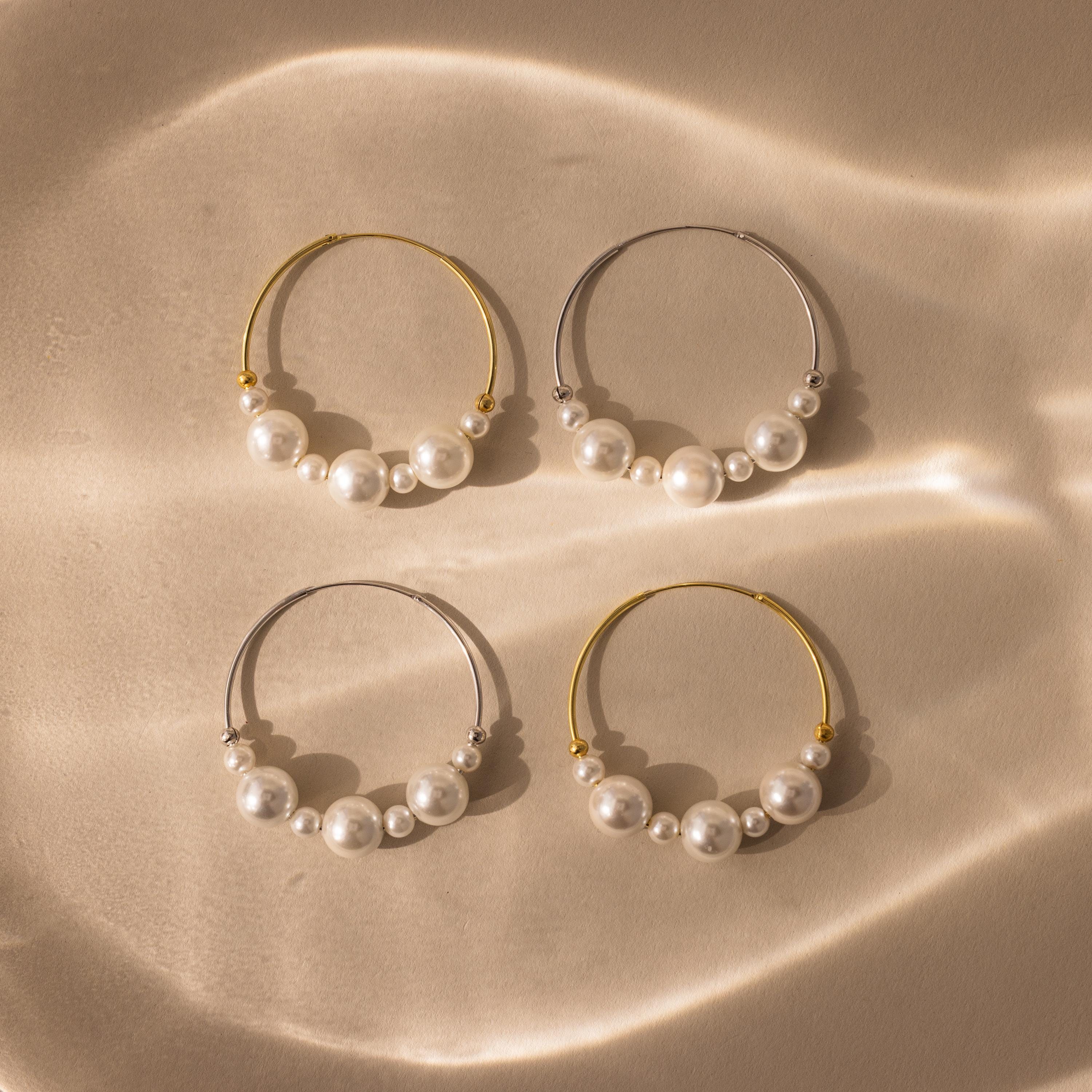 Statement Pearl Hoops - Image 4