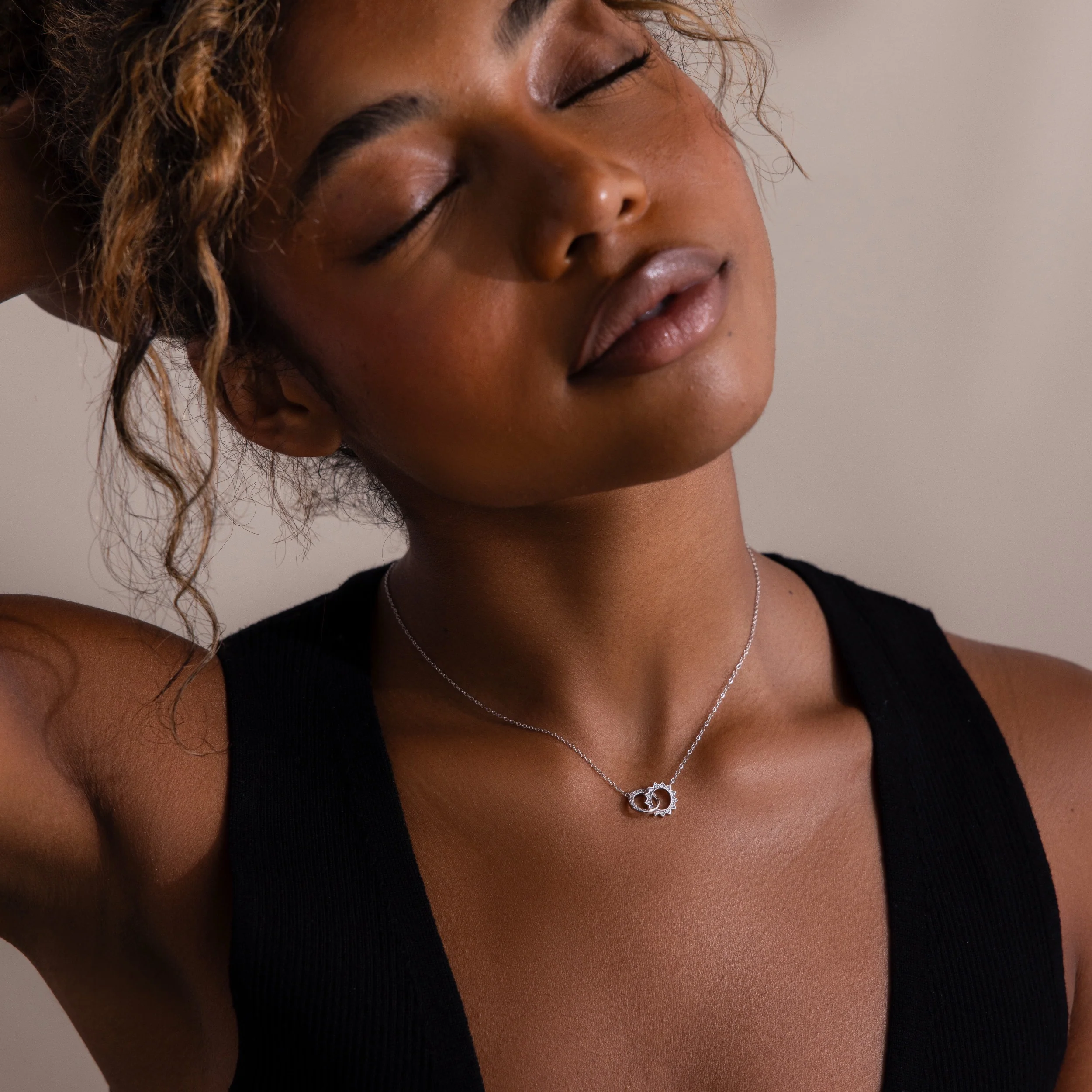 Sun & Moon Eternity Necklace - Image 4