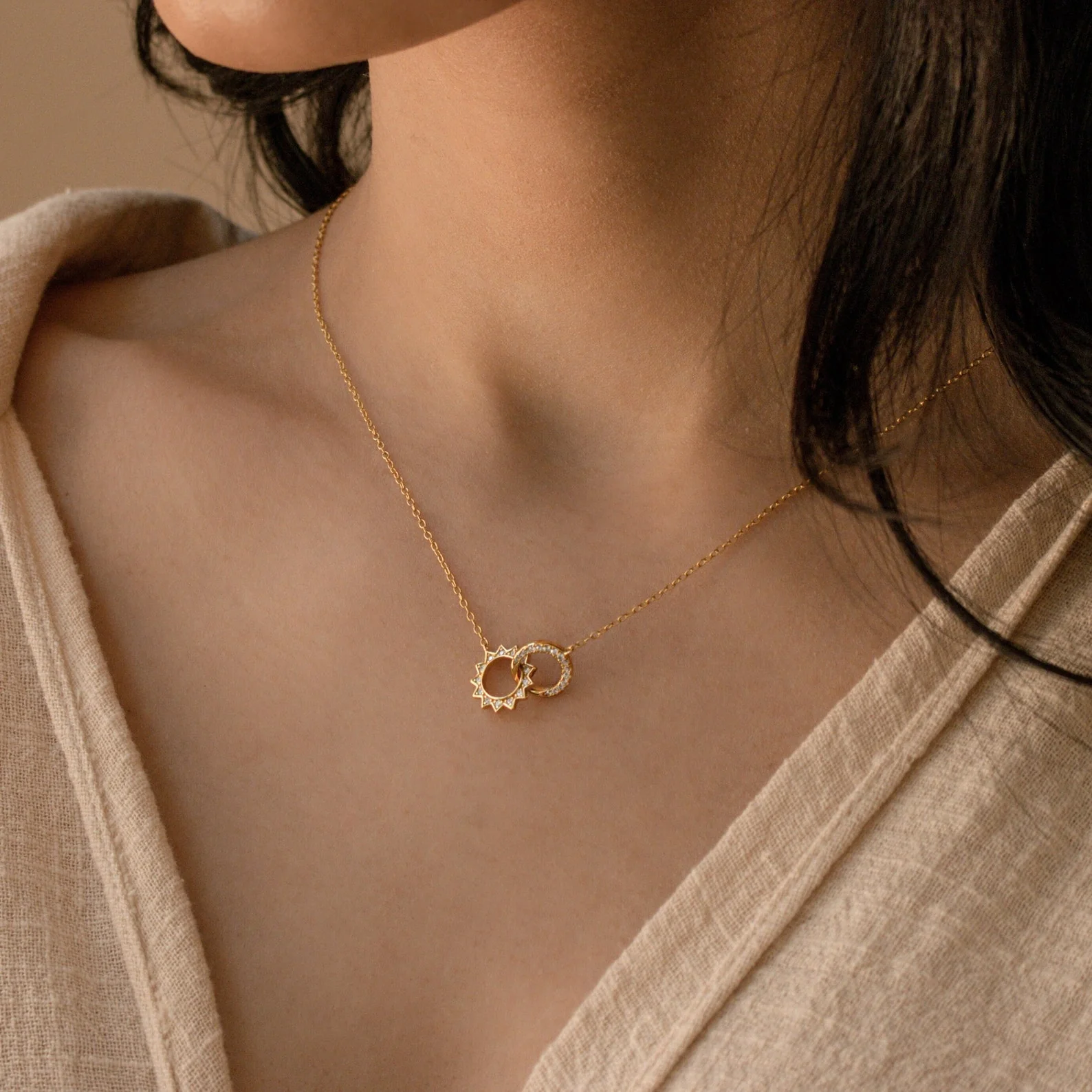 Sun & Moon Eternity Necklace - Image 6