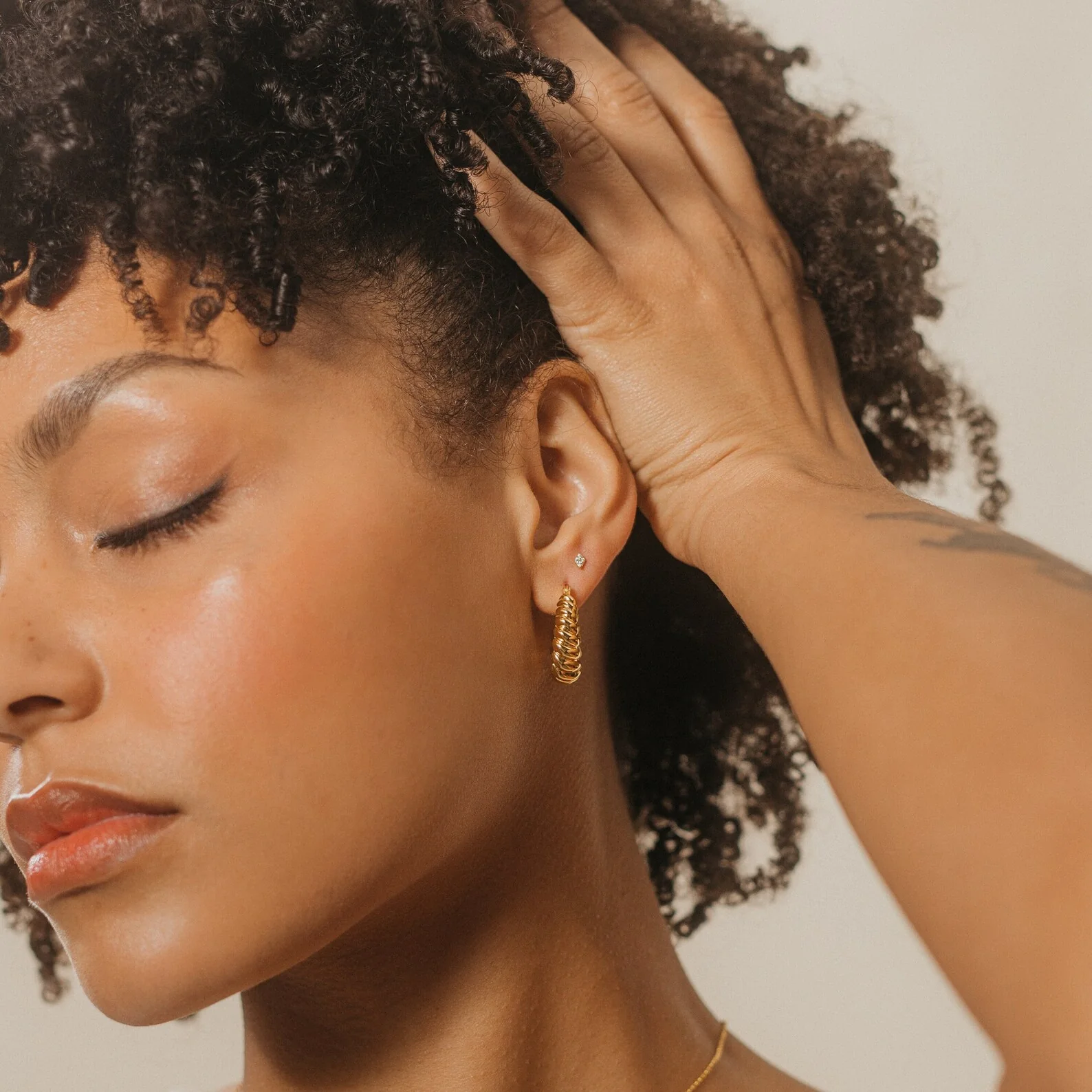 Sylvie Bold Croissant Hoops - Image 2