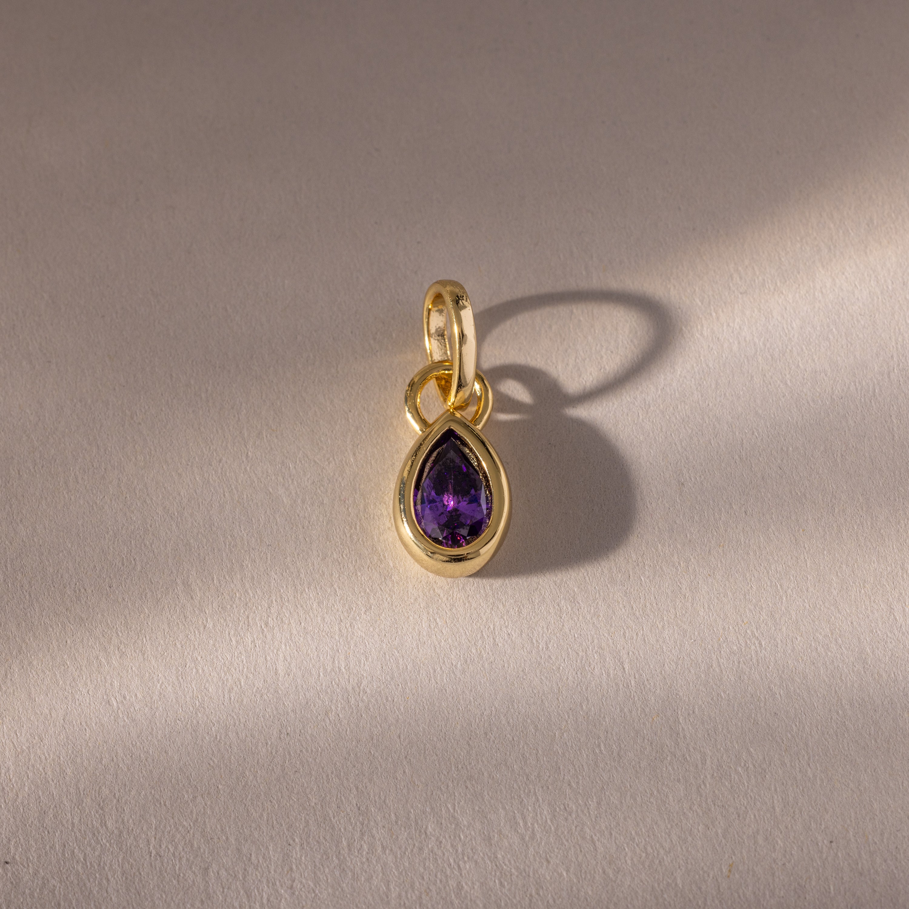 Teardrop Amethyst Charm