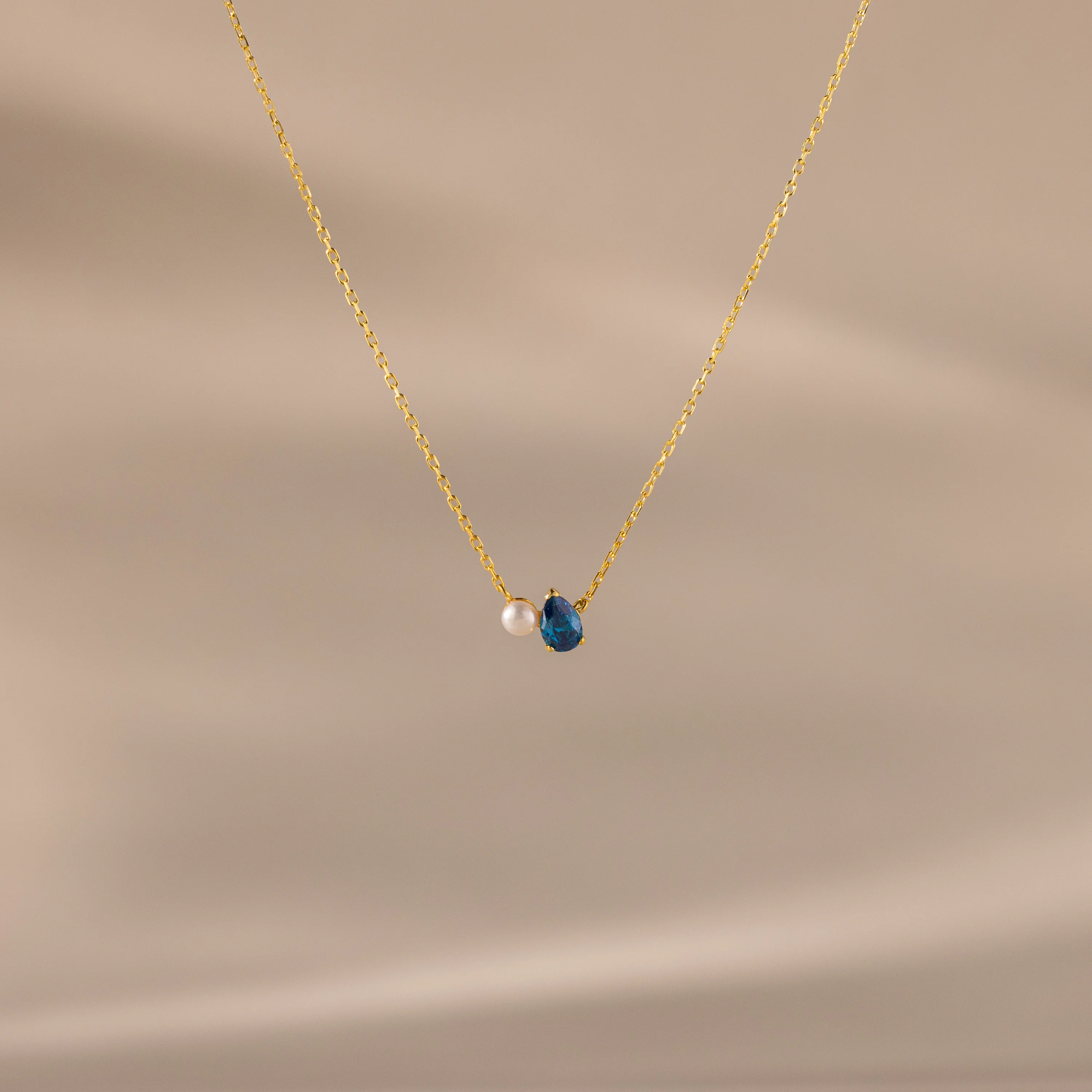 Teardrop Birthstone & Pearl Necklace - Image 6