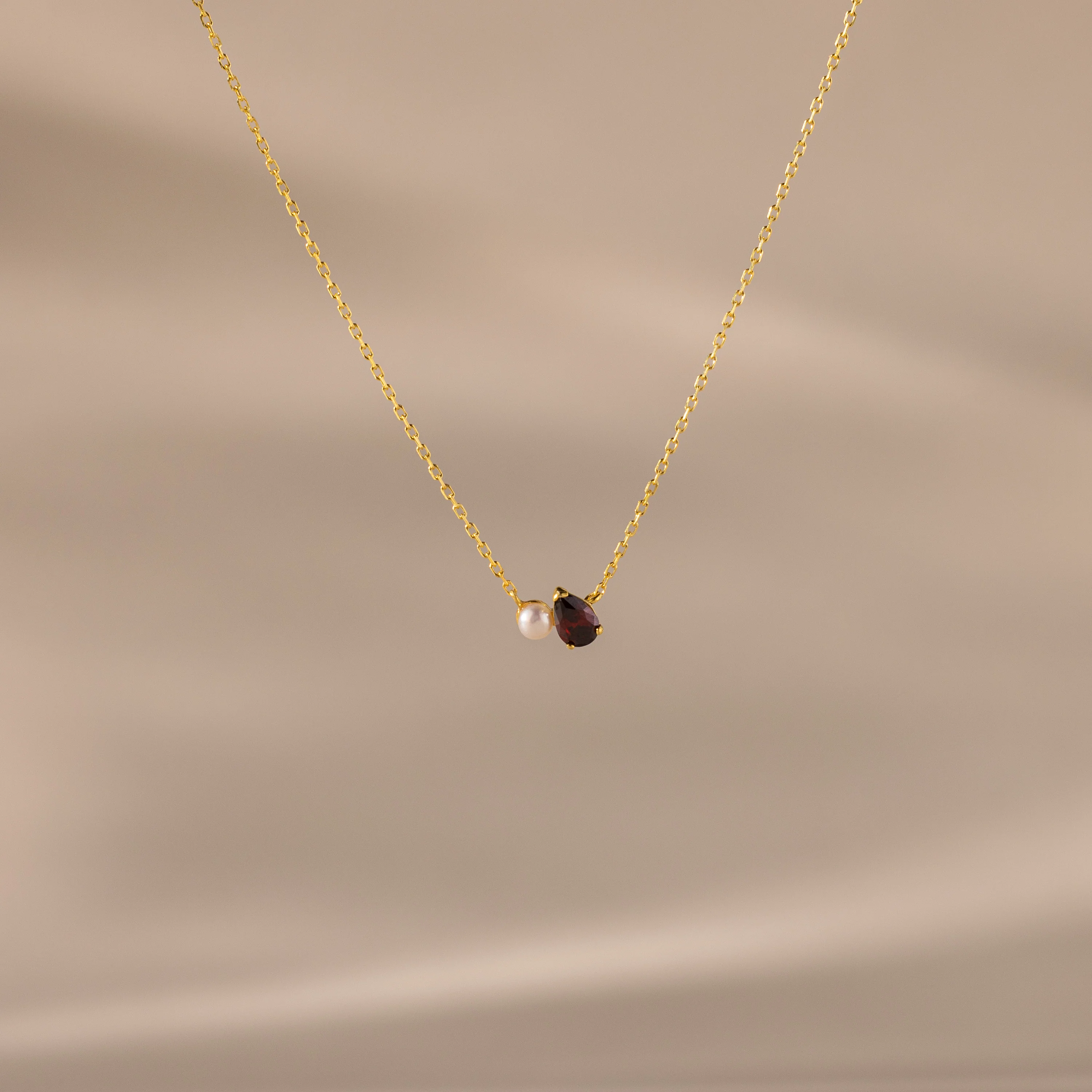 Teardrop Birthstone & Pearl Necklace - Image 7
