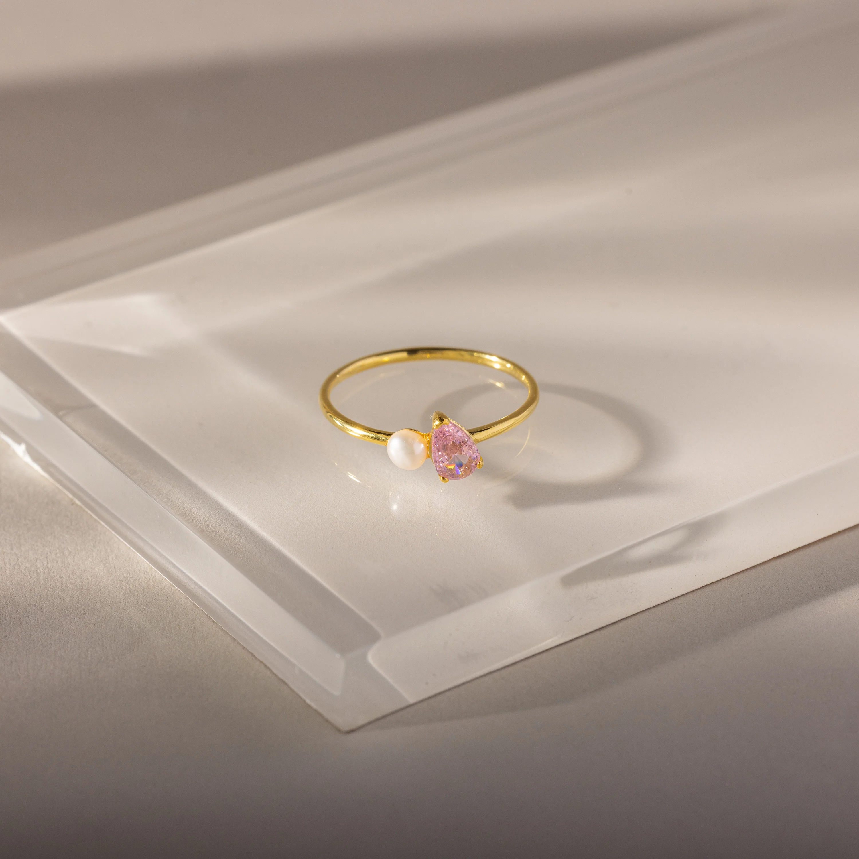 Teardrop Birthstone & Pearl Ring - Image 13
