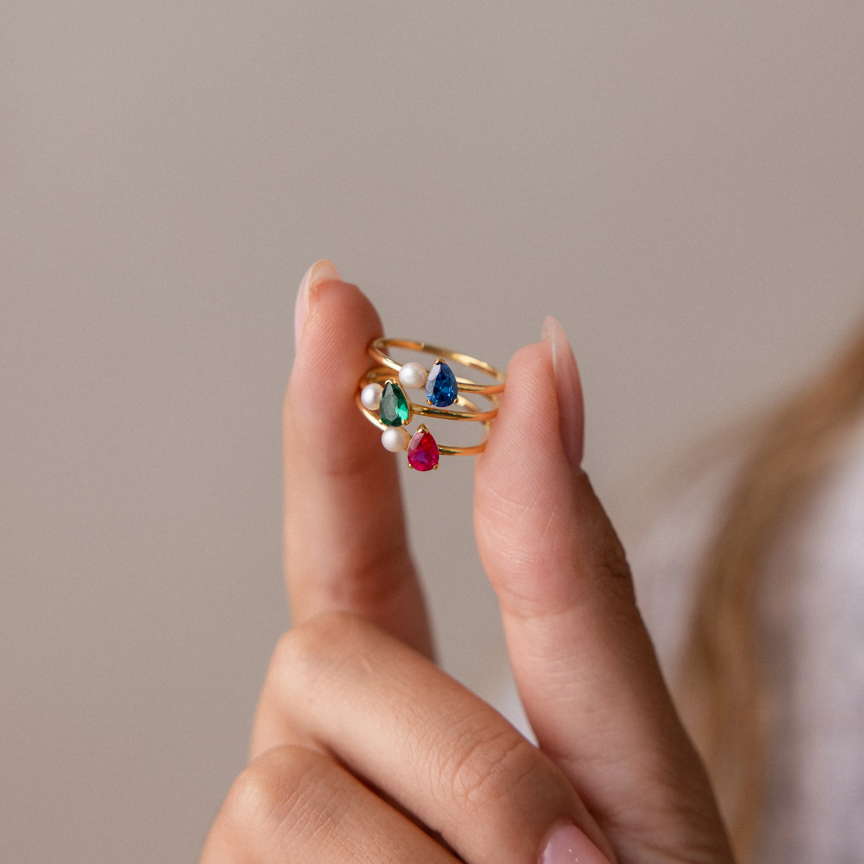 Teardrop Pink Tourmaline & Pearl Ring