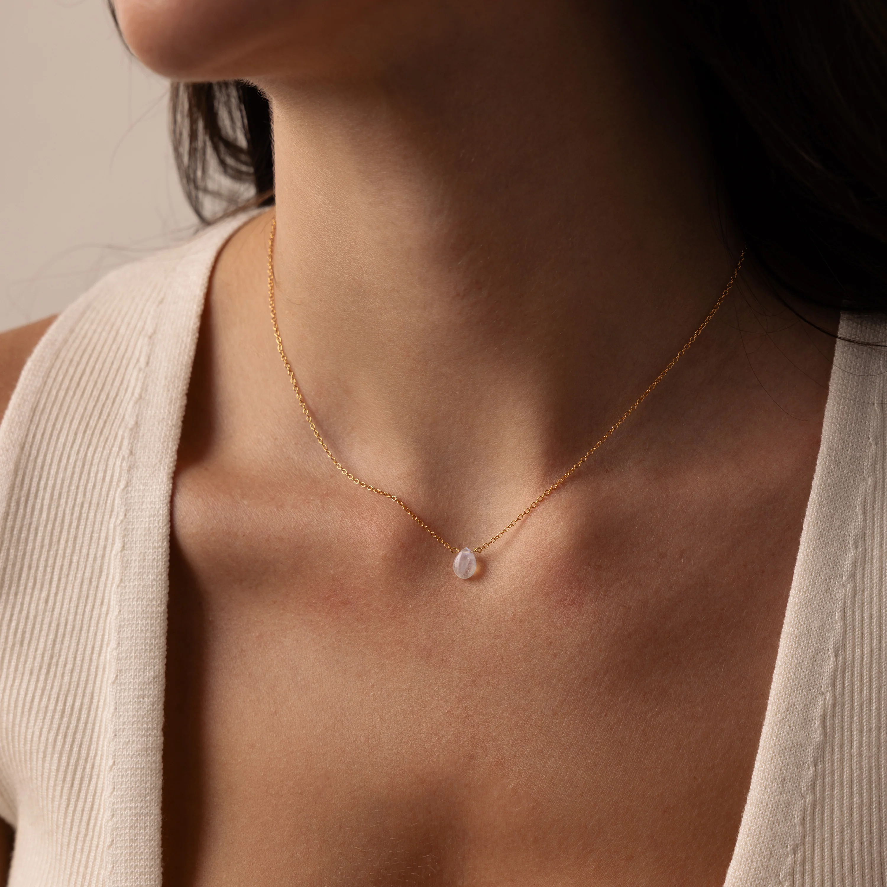 Teardrop Moonstone Necklace - Image 3