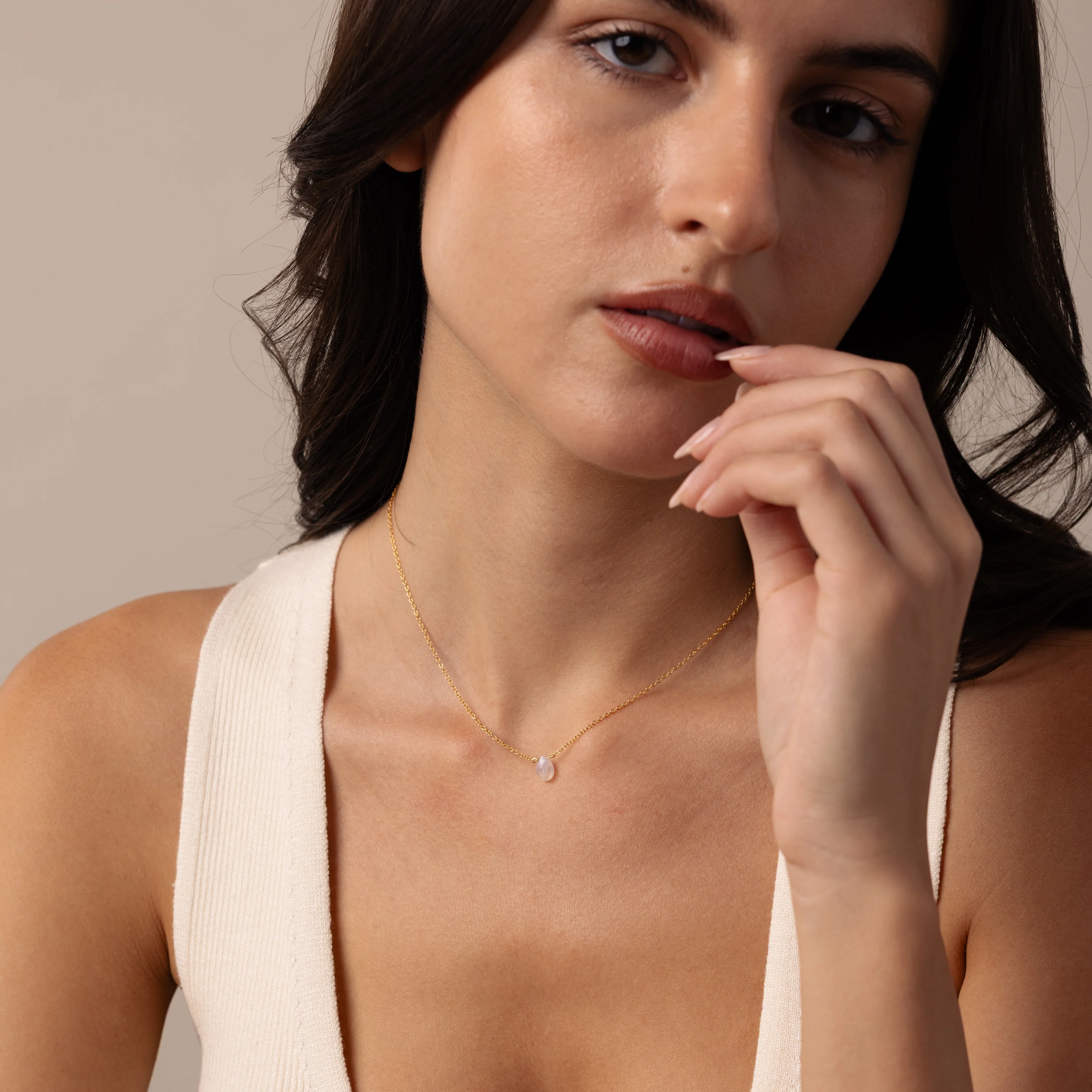 Teardrop Moonstone Necklace - Image 7