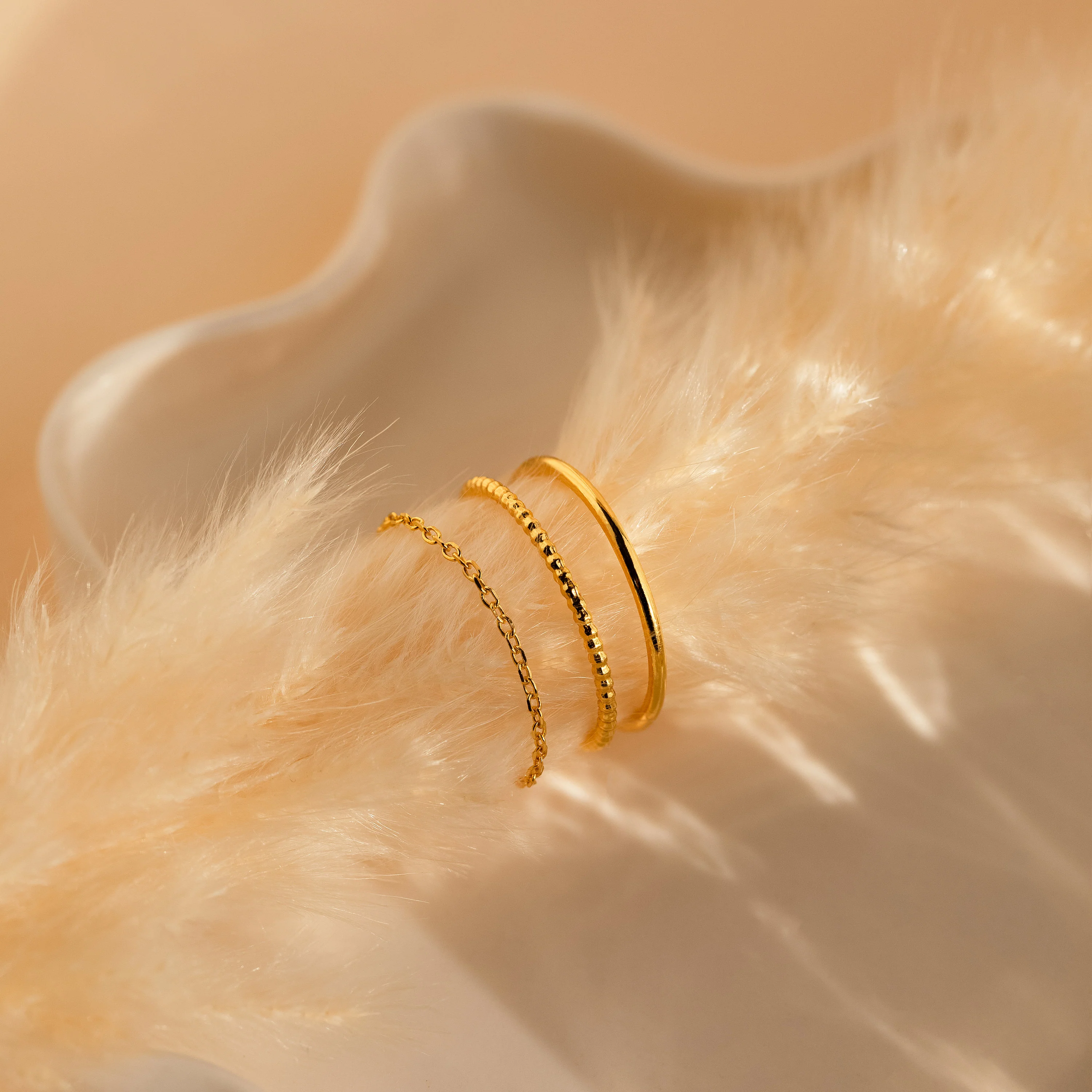 Textured Stacking Ring Set - Image 3