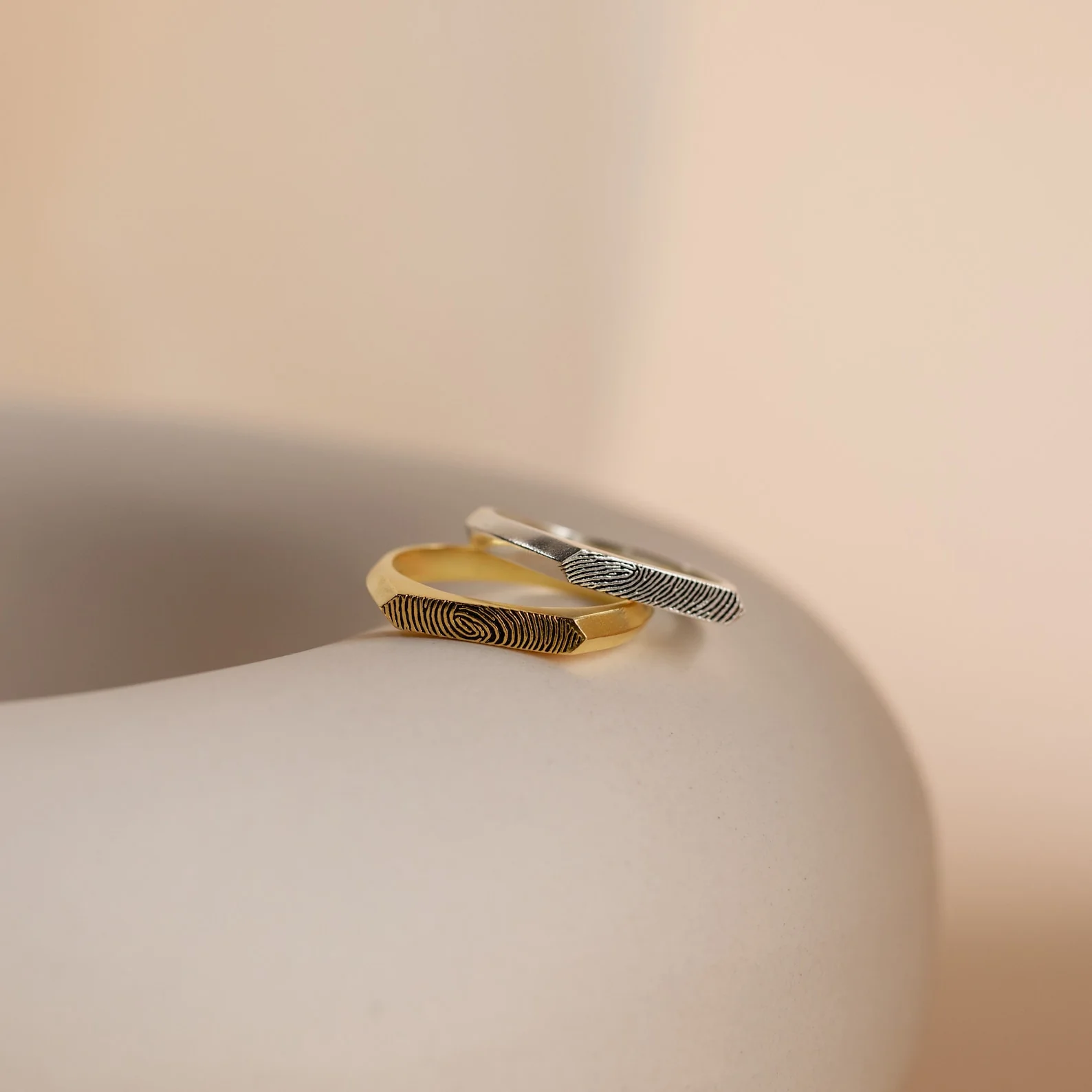 Thin Fingerprint Signet Ring - Image 4