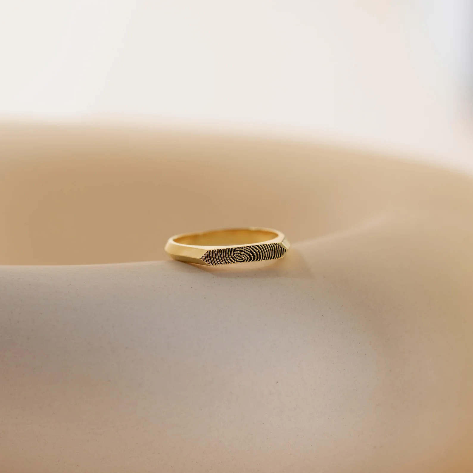 Thin Fingerprint Signet Ring - Image 7
