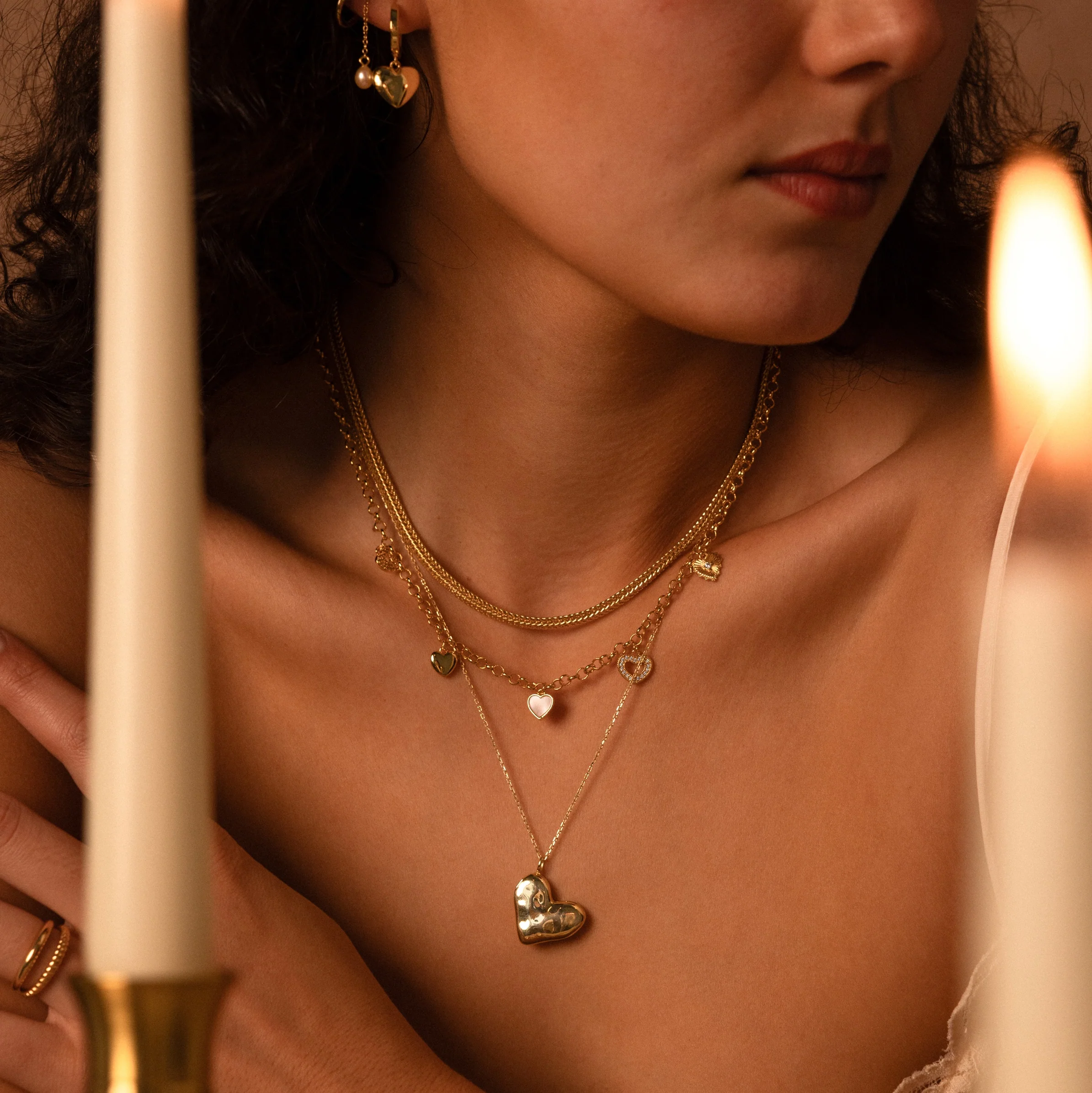 Thin Mesh Chain Necklace in 18K Gold - Image 6