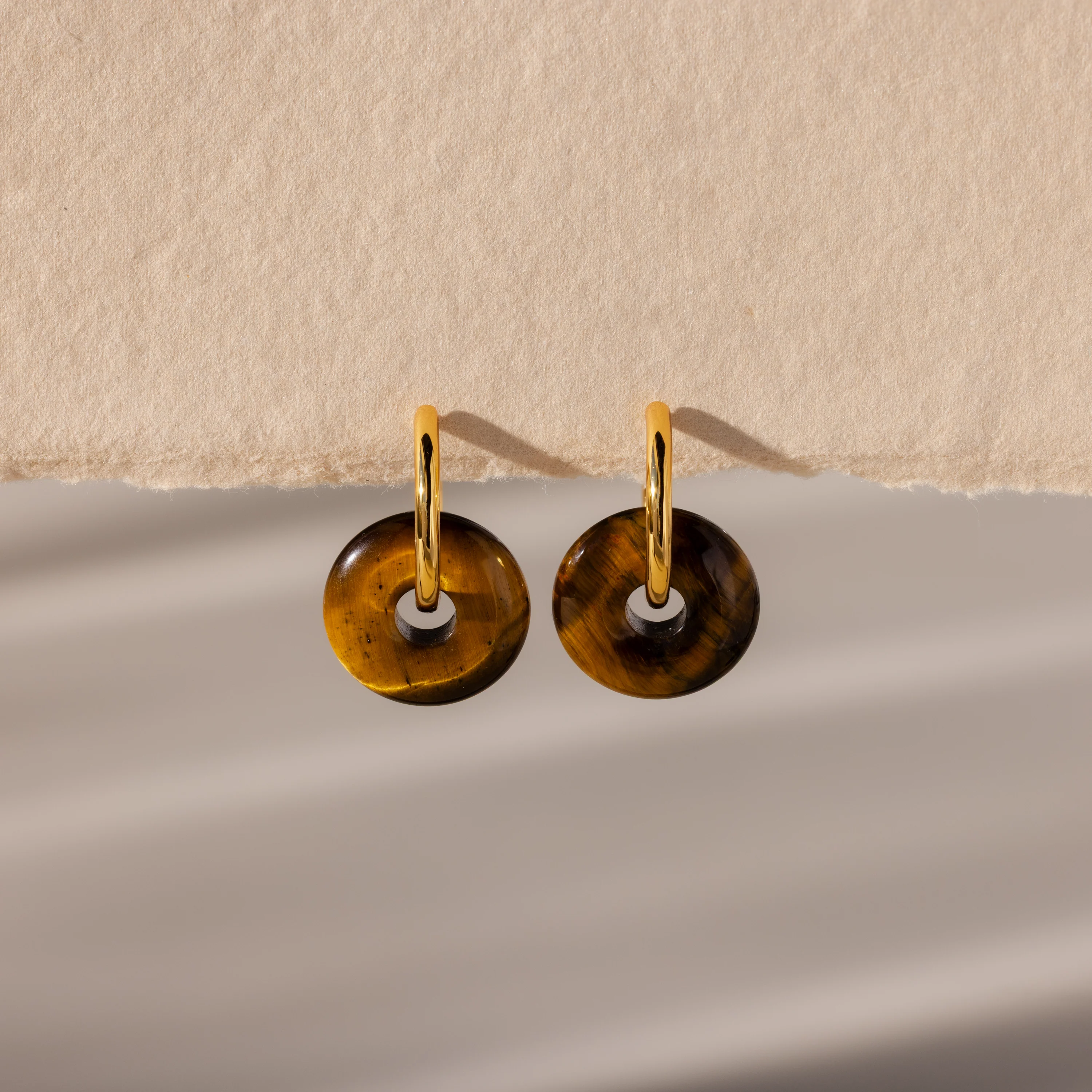 Tiger's Eye Duo Hoops - Image 2