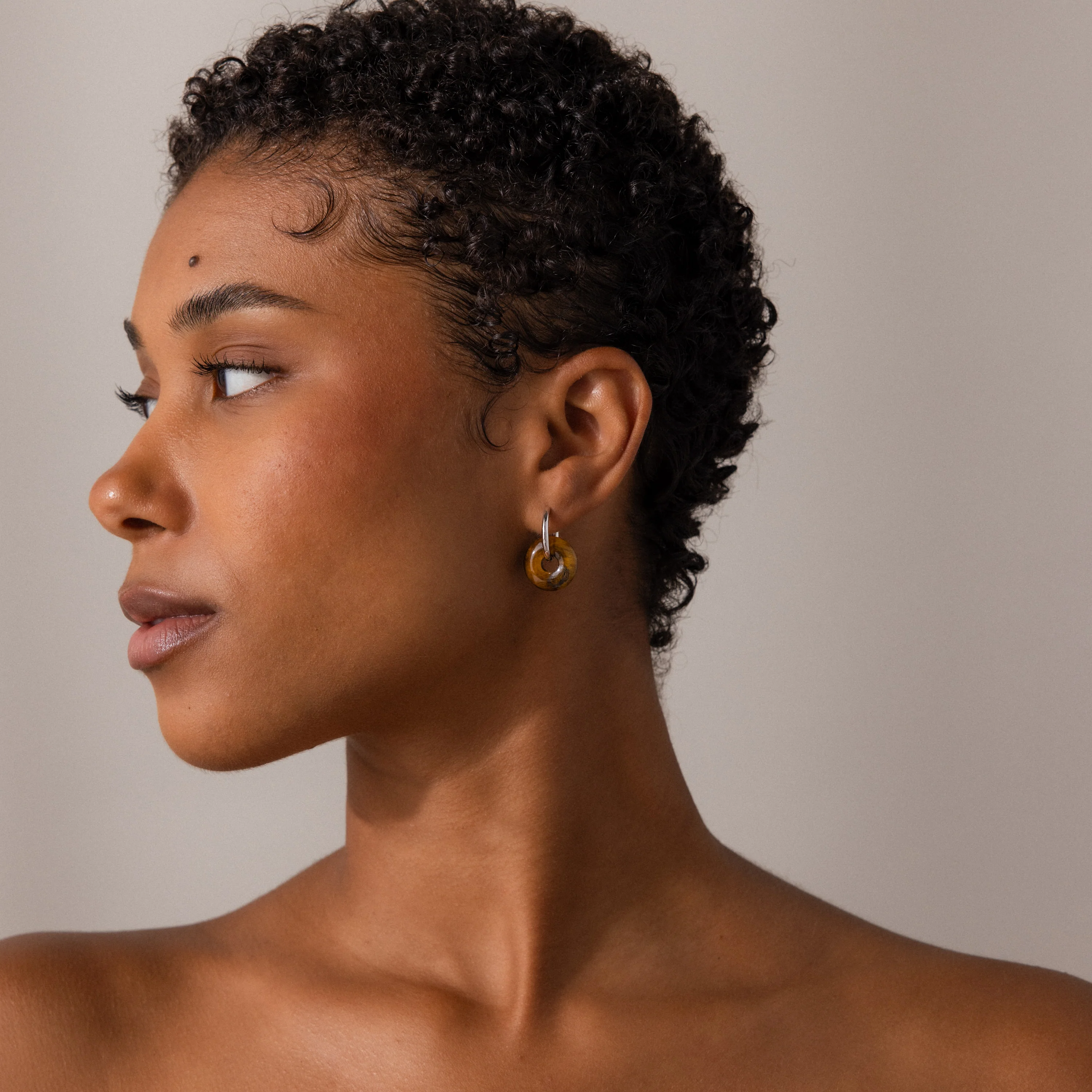 Tiger's Eye Duo Hoops - Image 5
