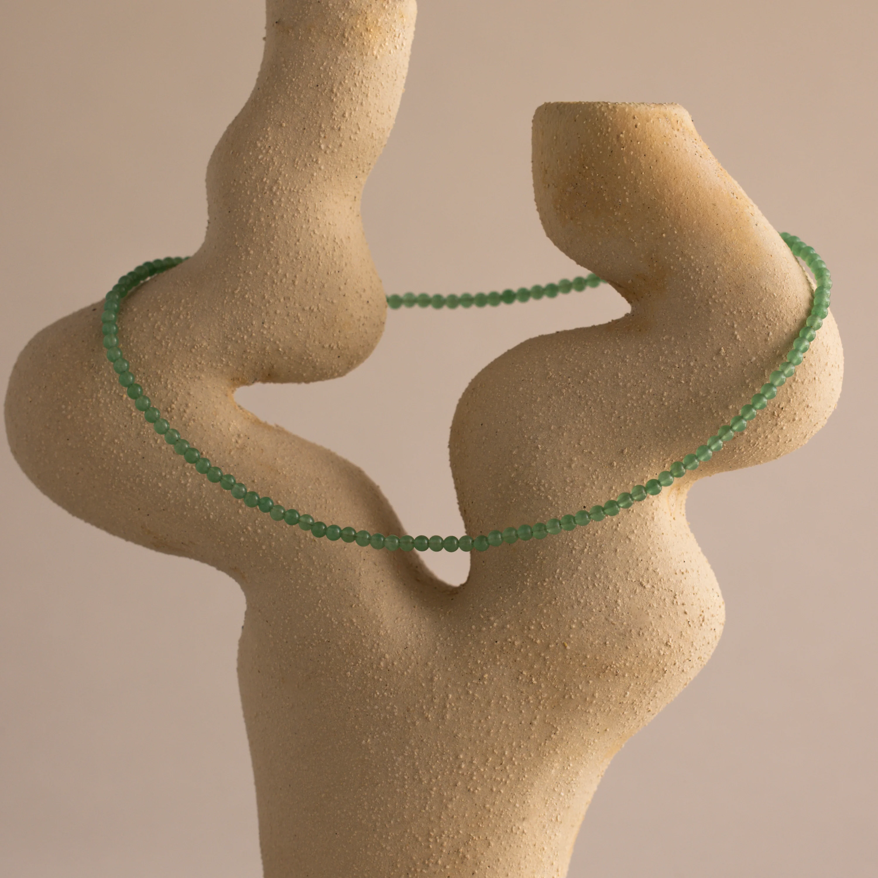 Tiny Aventurine Choker Necklace in Silver - Image 5
