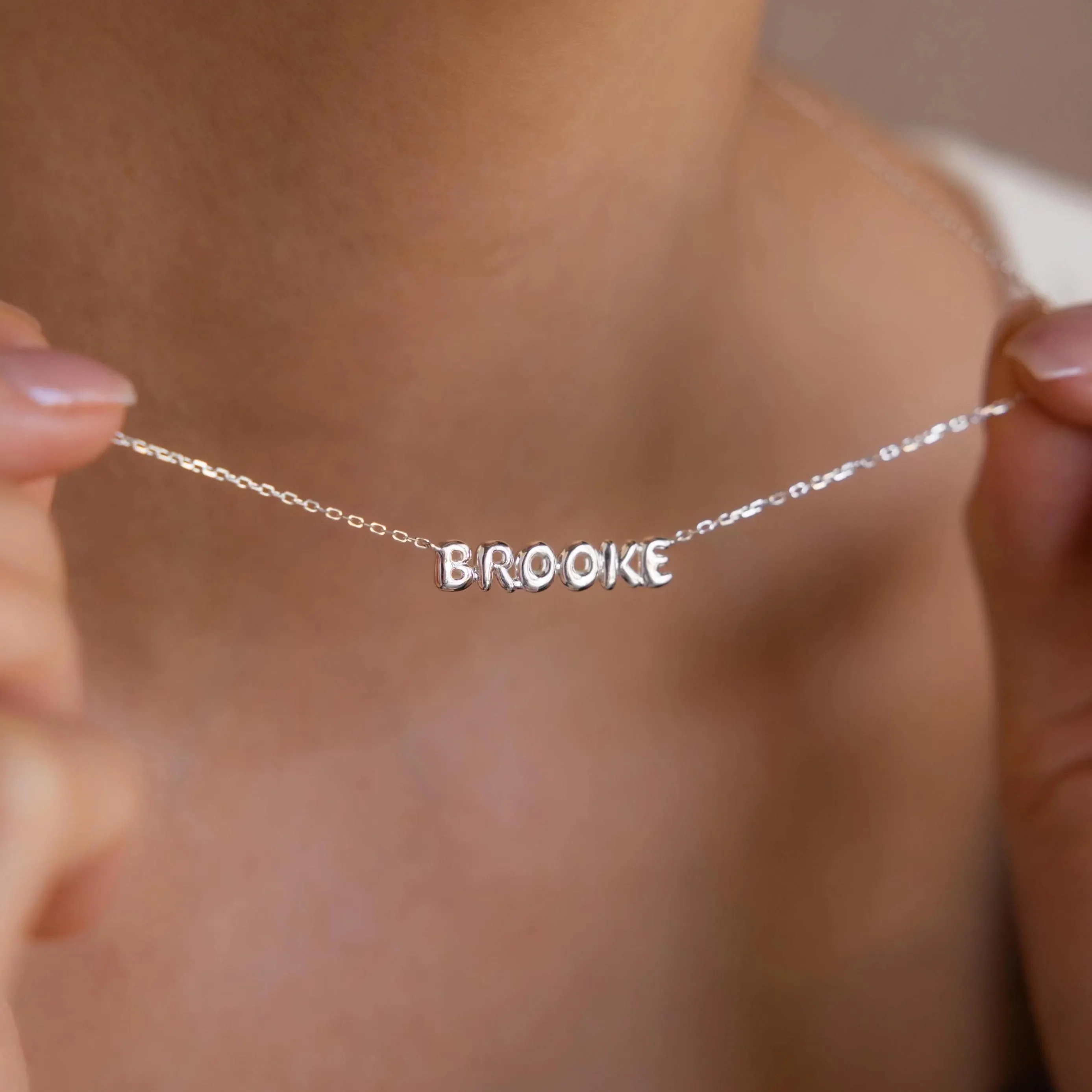 Tiny Bubble Name Necklace - Image 6