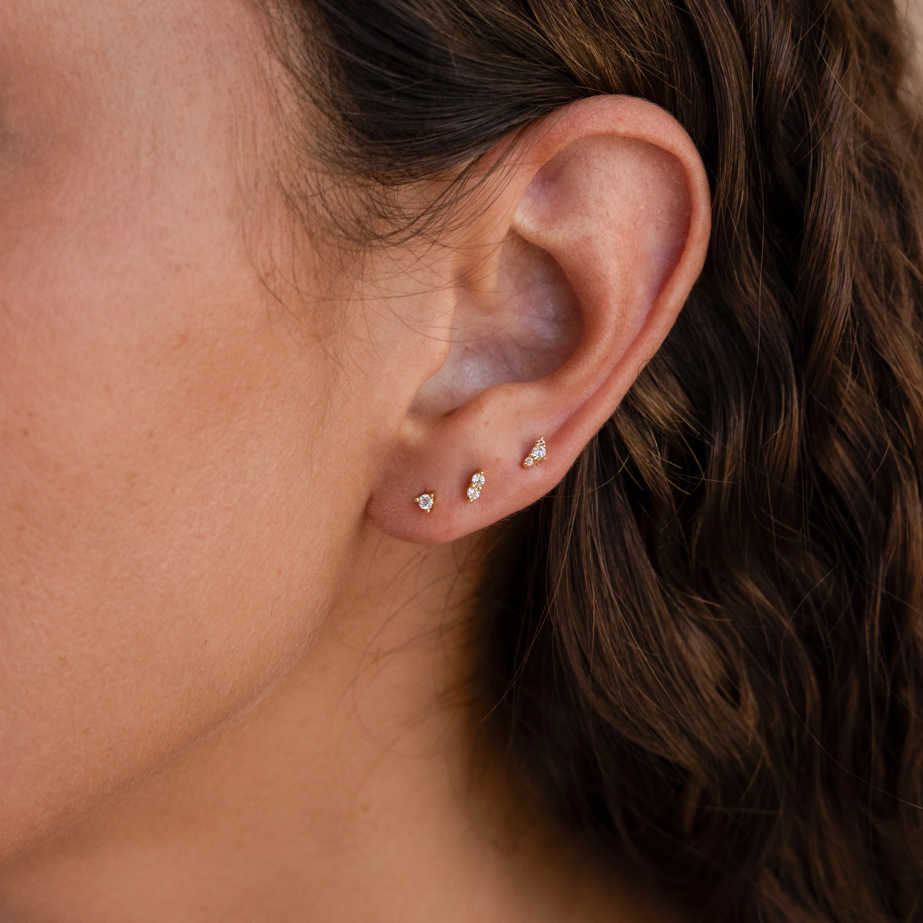 Tiny Diamond Flatback Studs Set - Image 5
