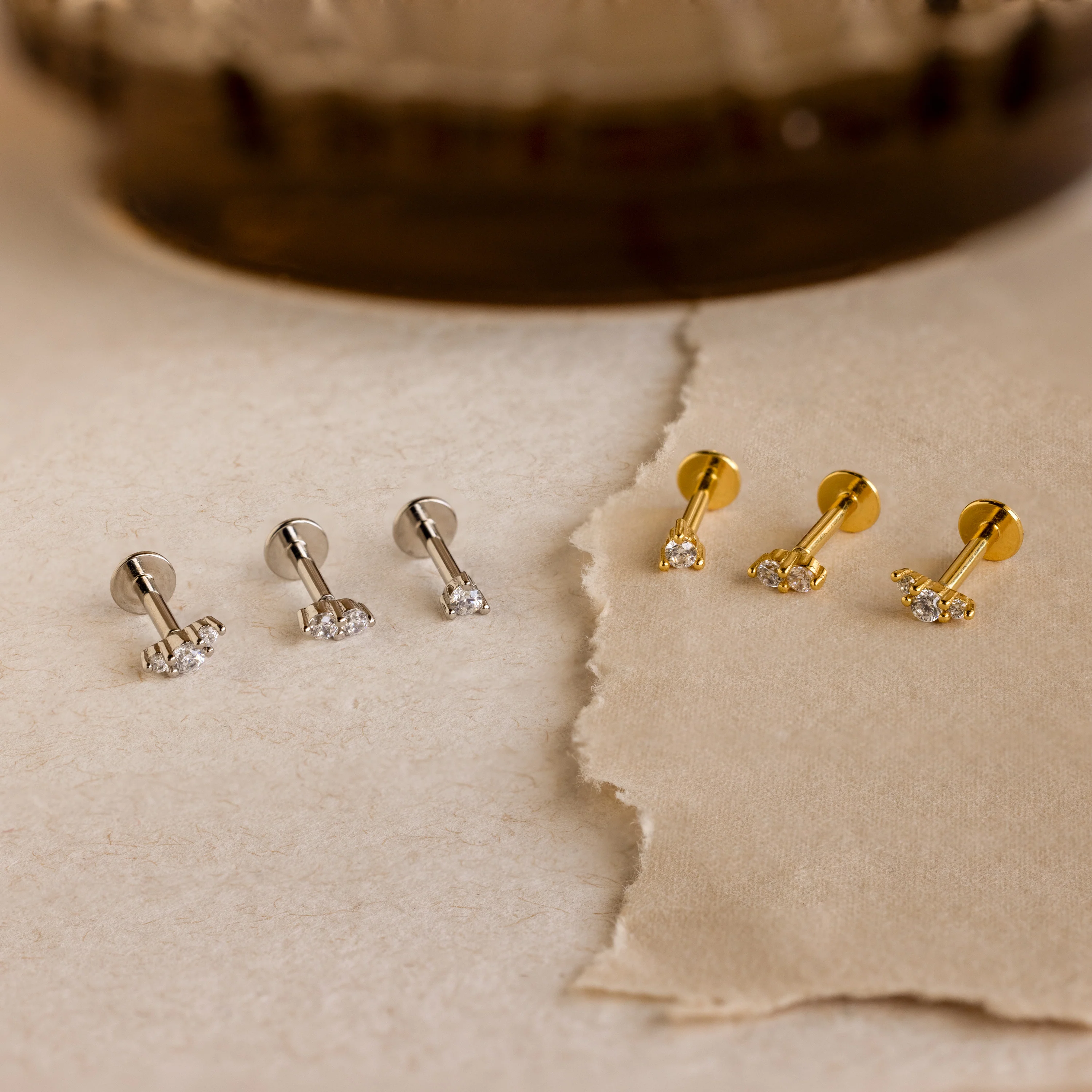 Tiny Diamond Flatback Studs Set - Image 6