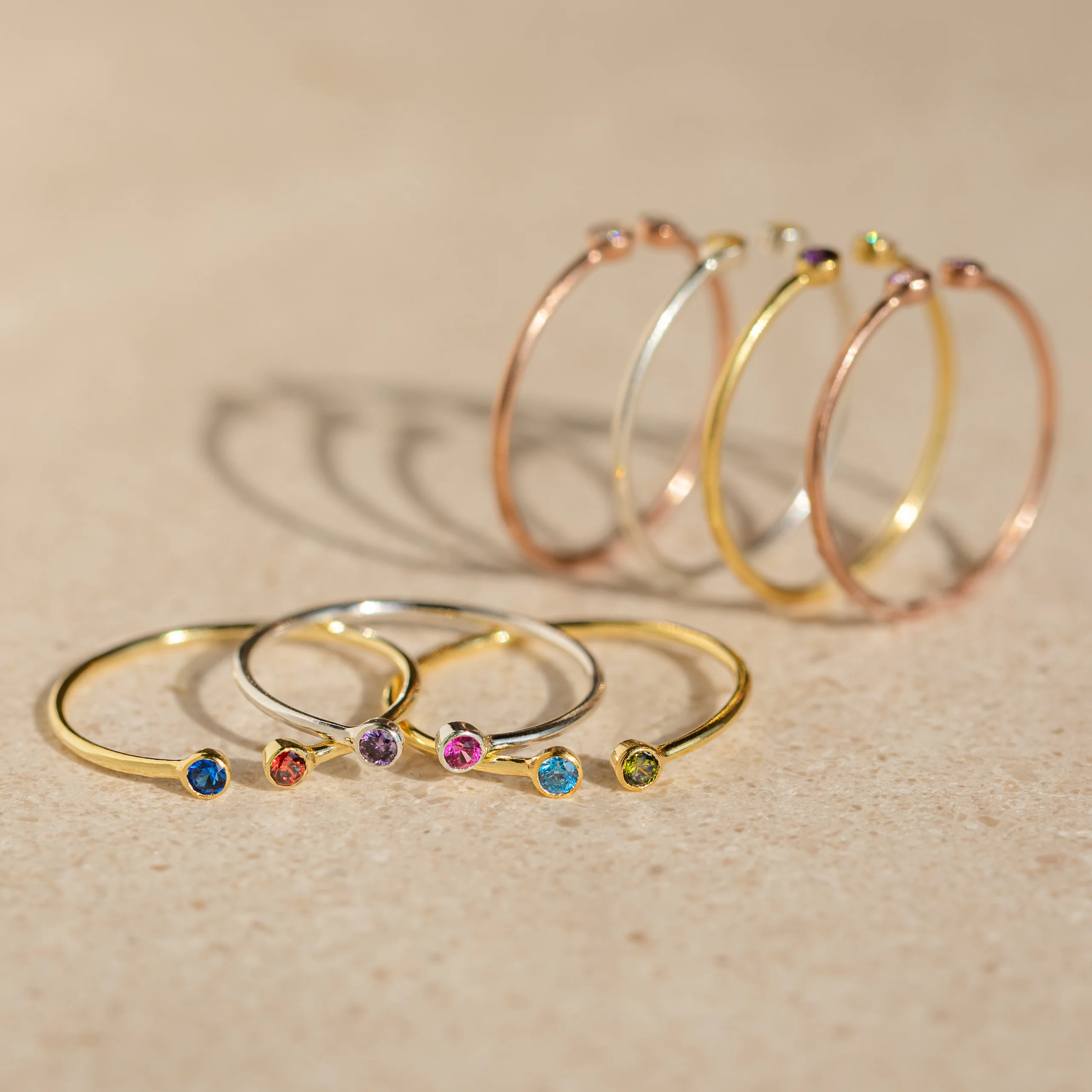 Tiny Dual Birthstone Ring - Image 7