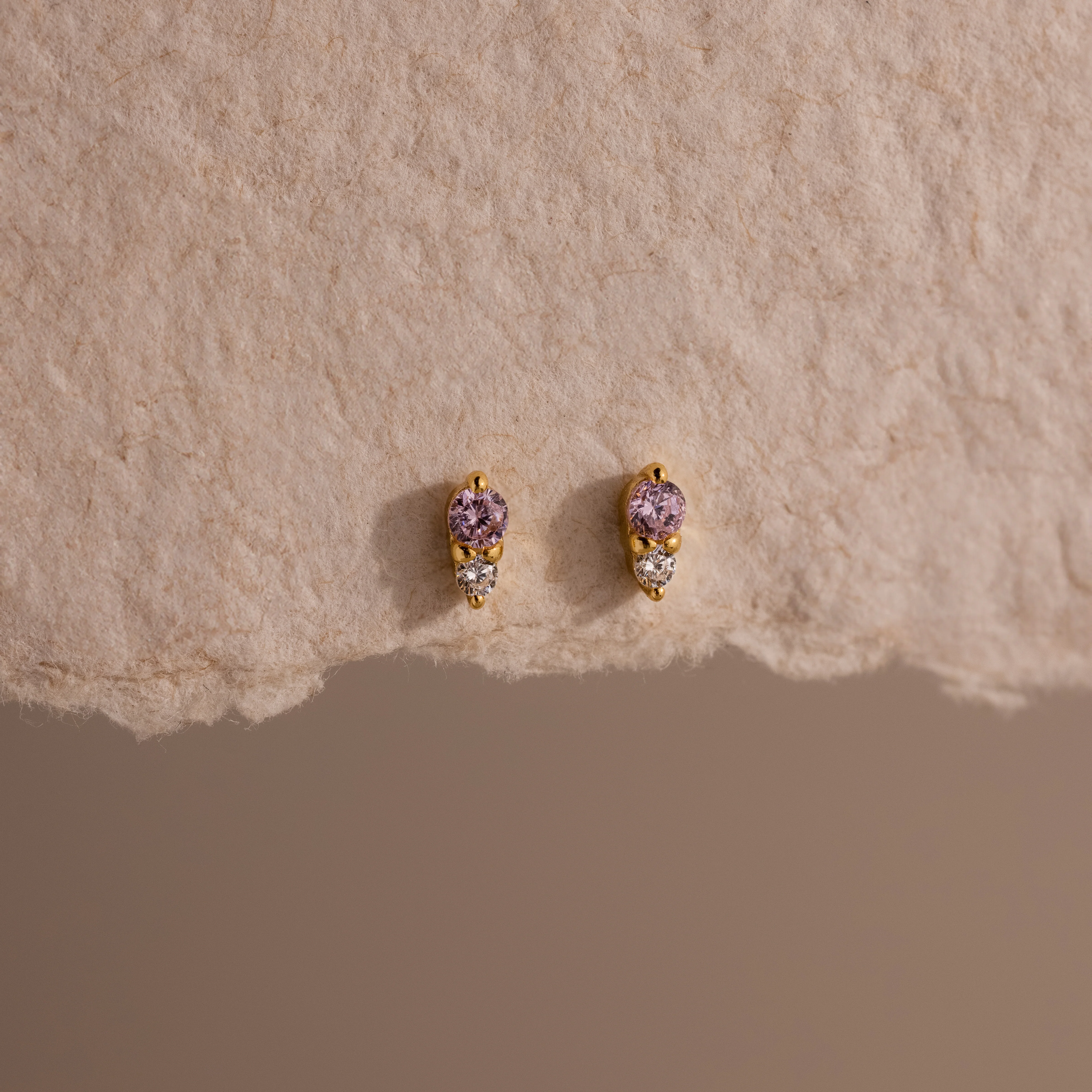 Tiny Duo Alexandrite Flatback Studs - Image 3