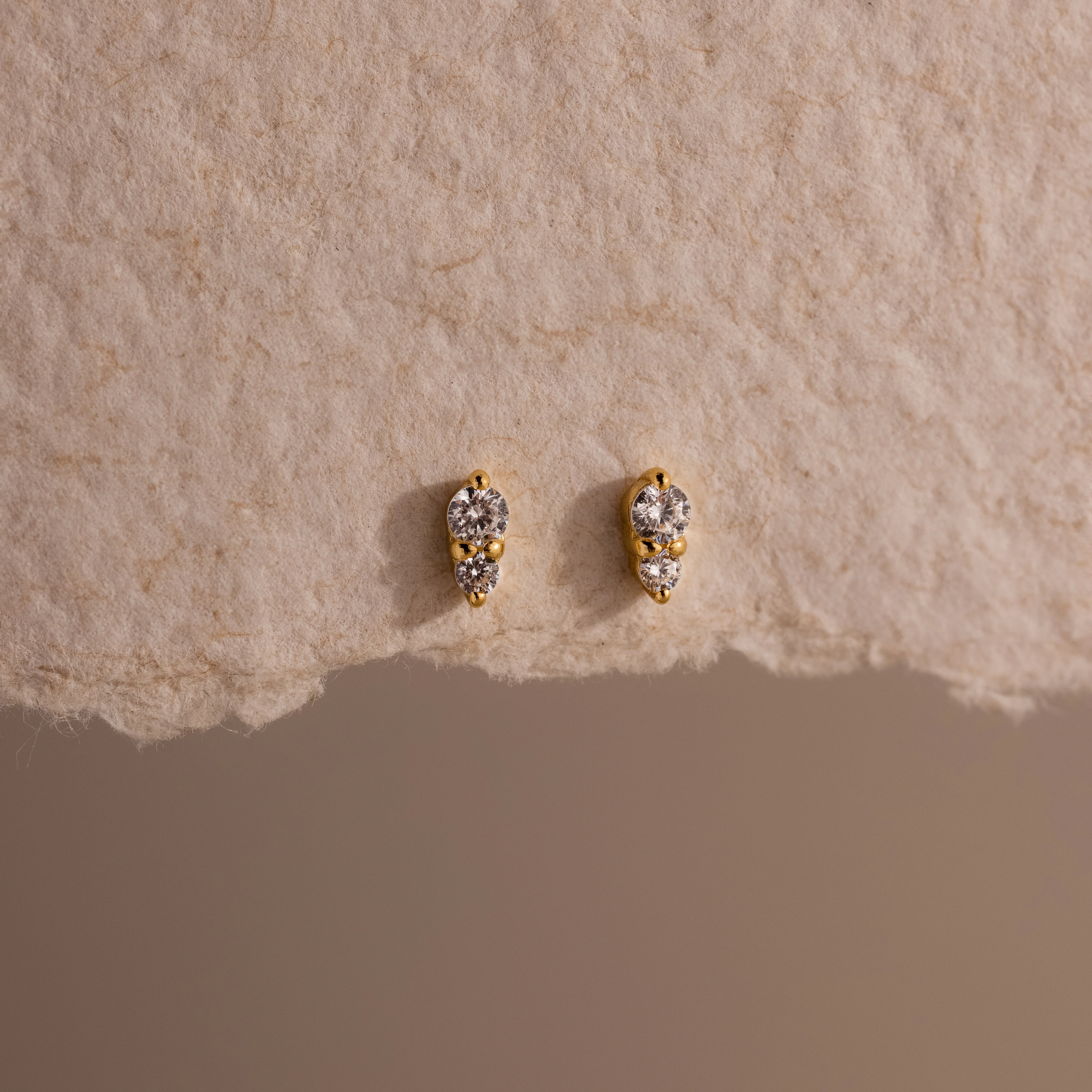 Tiny Duo Diamond Flatback Studs