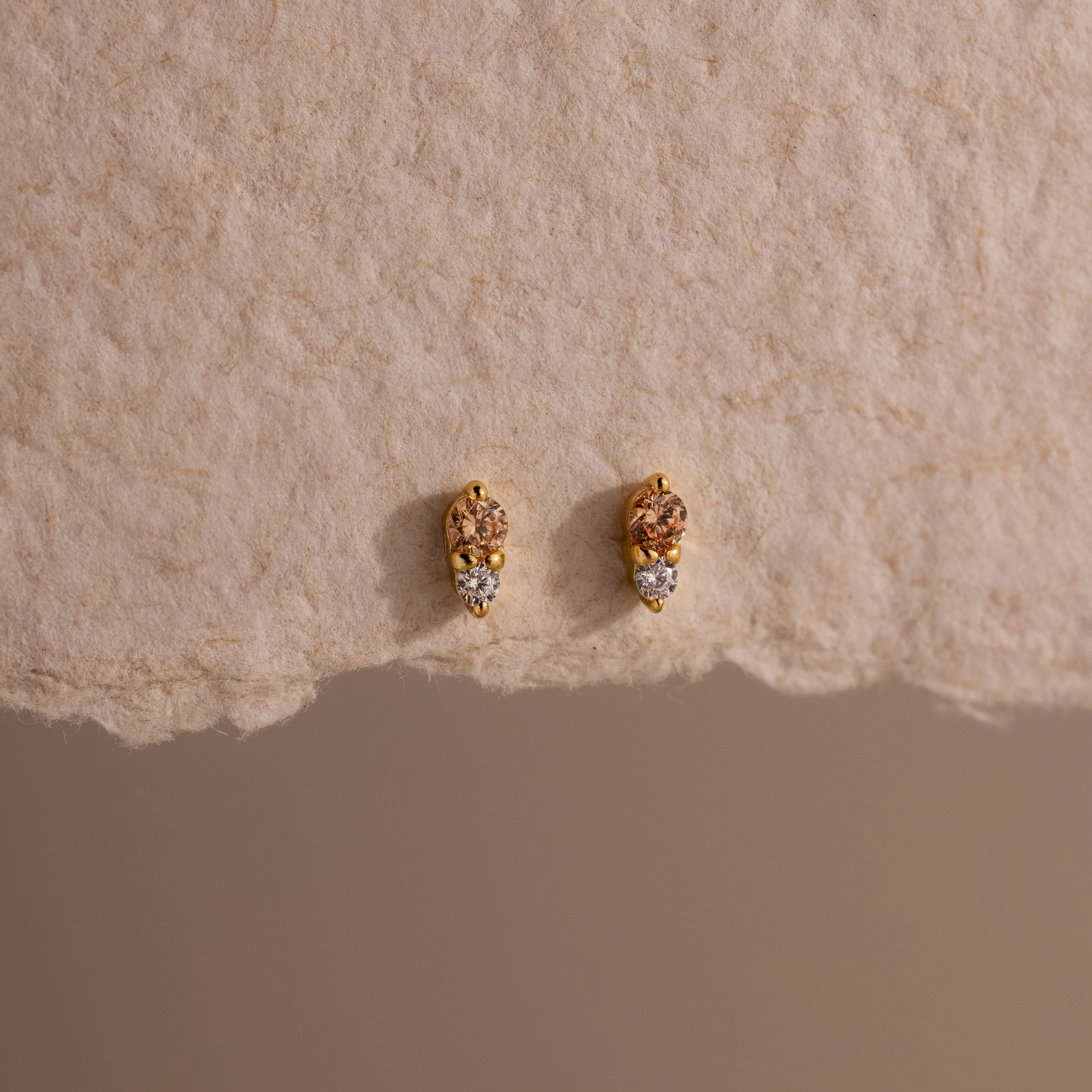 Tiny Duo Topaz Flatback Studs