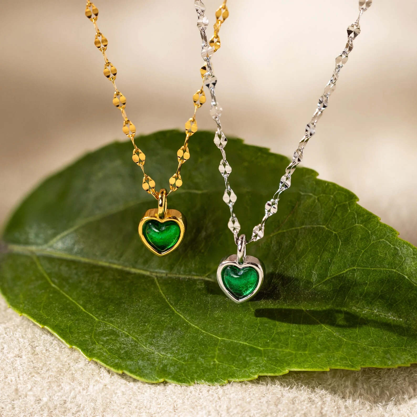 Tiny Jade Heart Necklace - Image 7